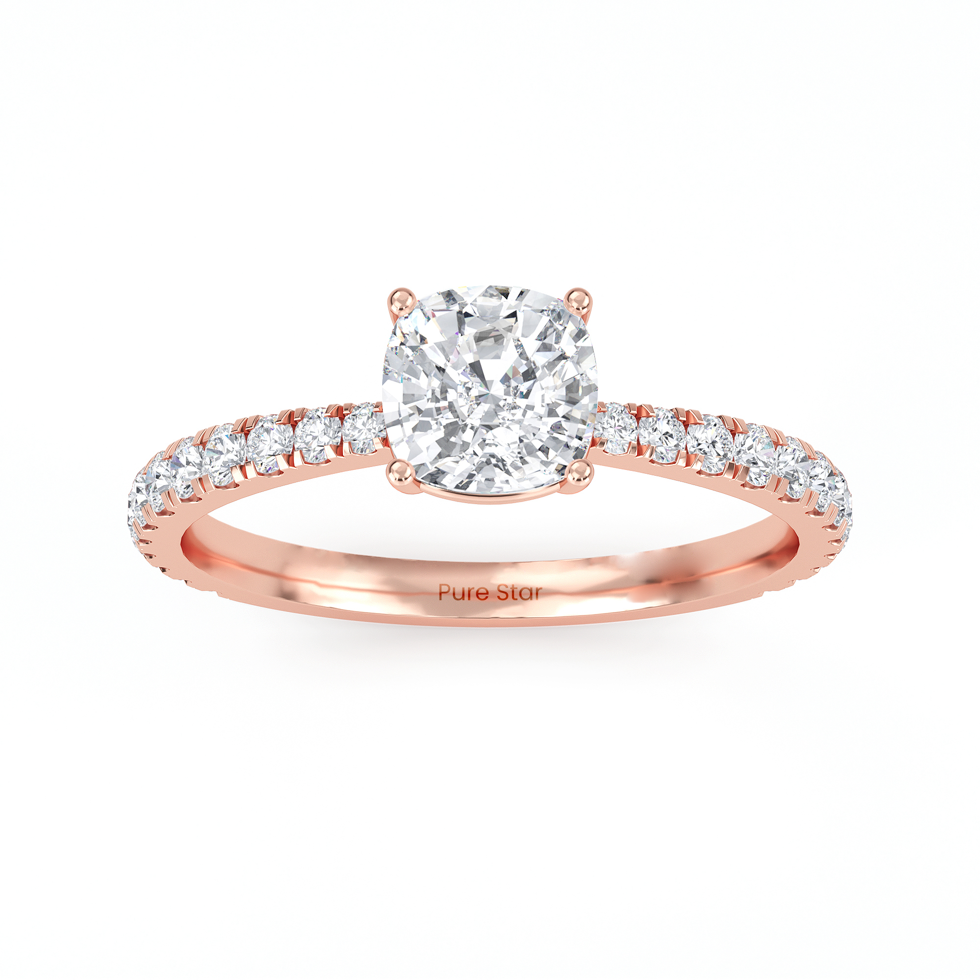 cushion cut diamond engagement ring