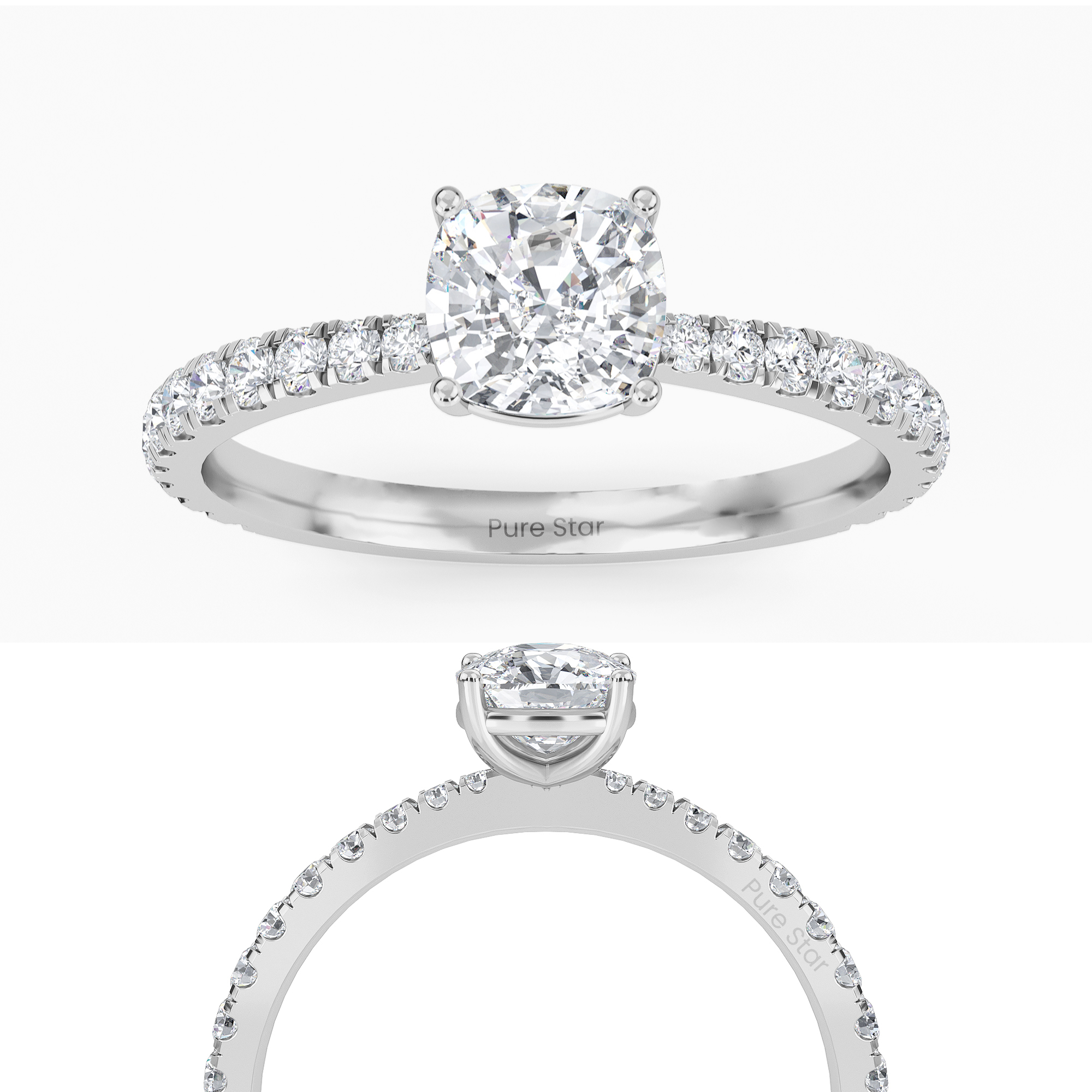 cushion cut diamond engagement ring