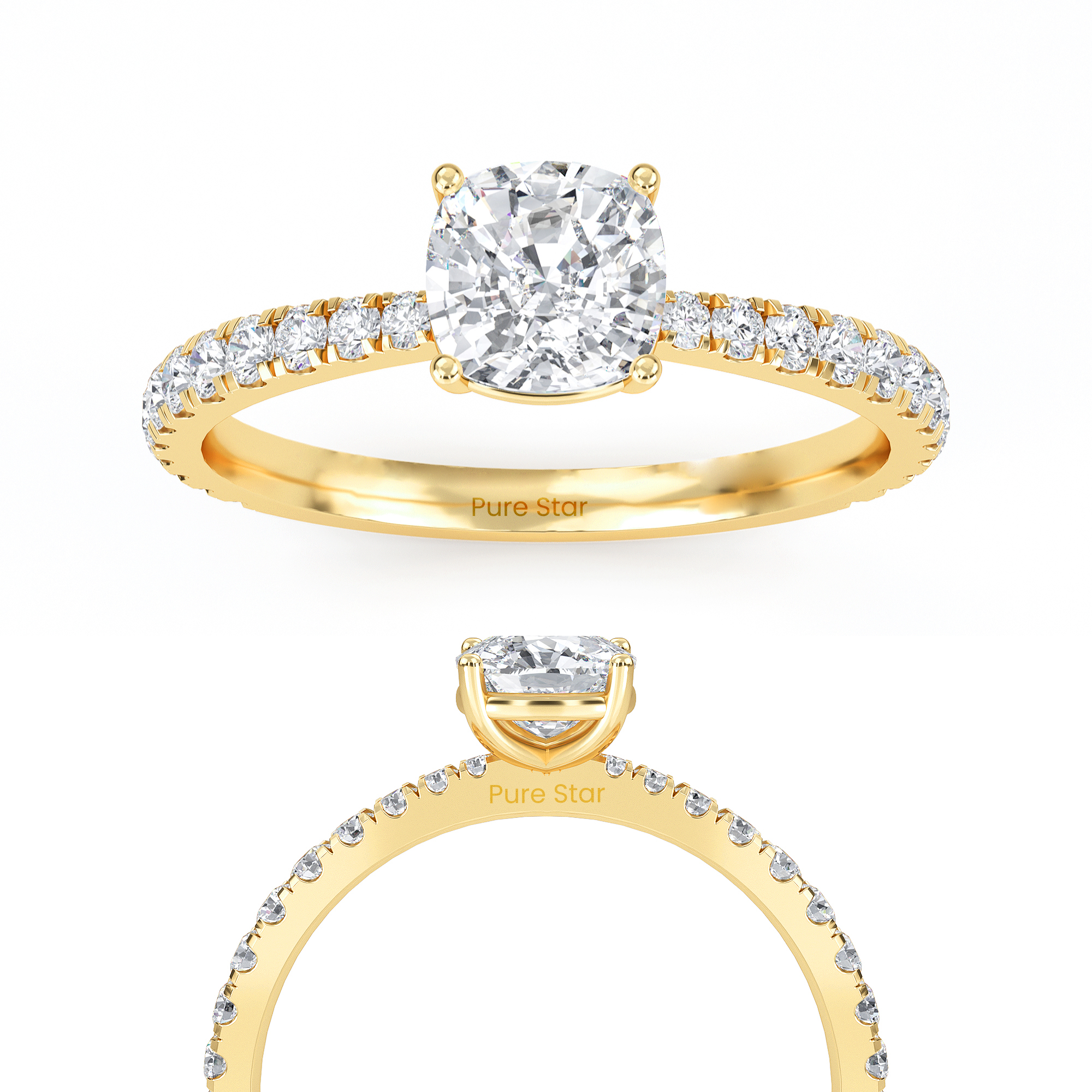 cushion cut diamond engagement ring