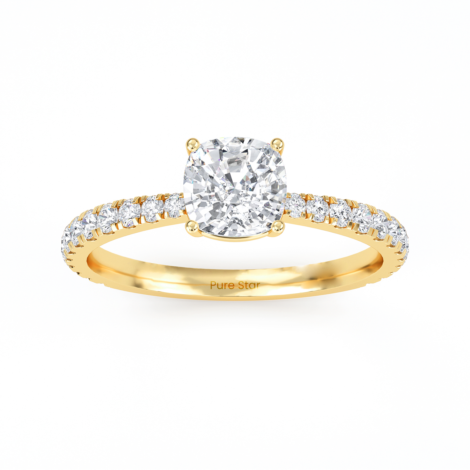 cushion cut diamond engagement ring