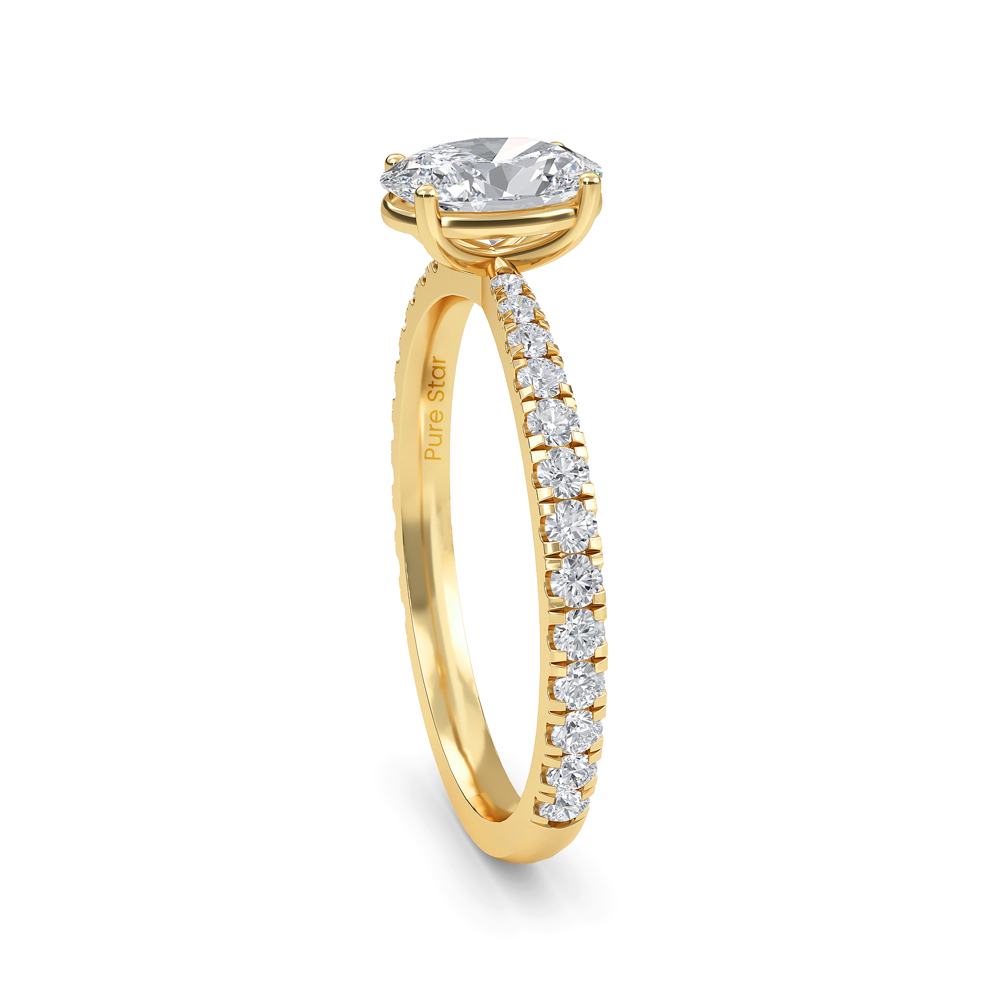 Nora Oval Lab Grown  Ring 0.50CT 10K Yellow Gold-purestarjewelry