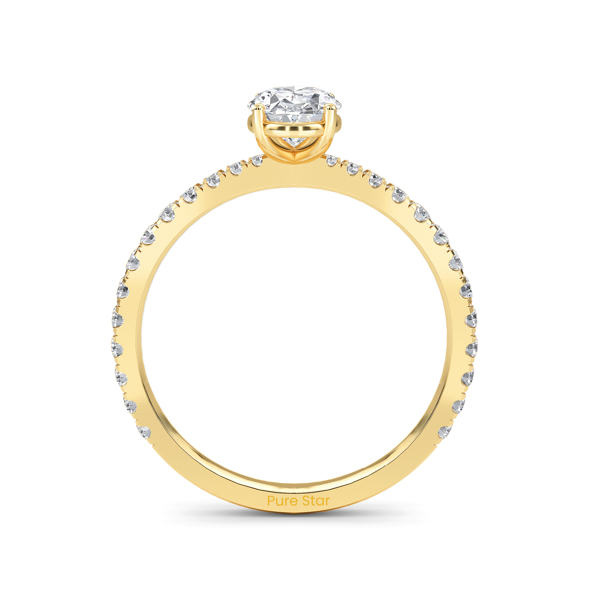 Nora Oval Lab Grown  Ring 0.50CT 10K Yellow Gold-purestarjewelry