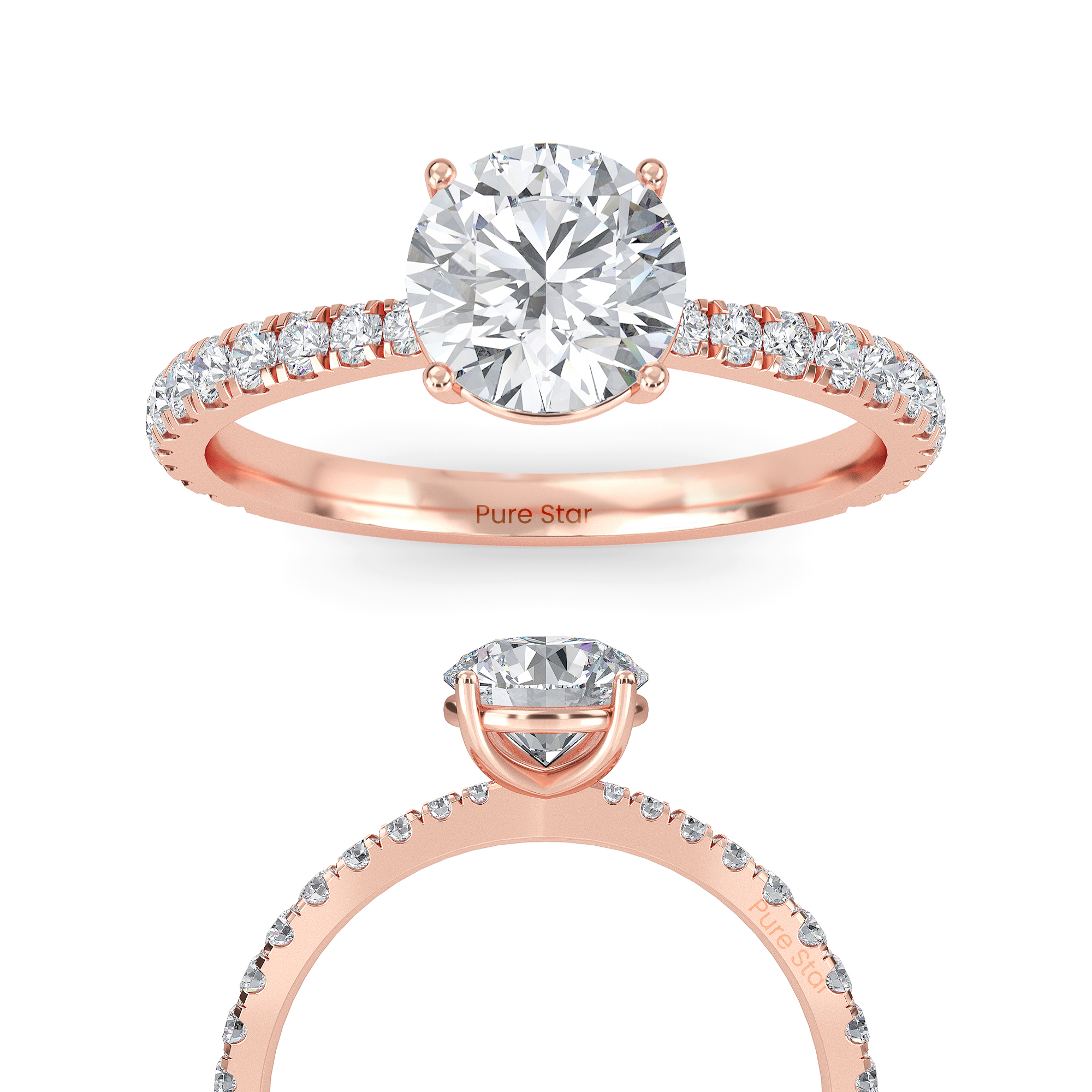 round diamond wedding rings