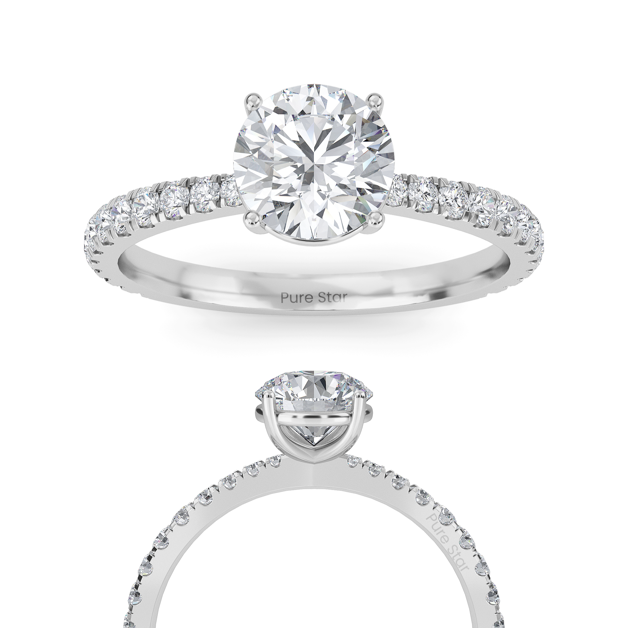 round diamond wedding rings