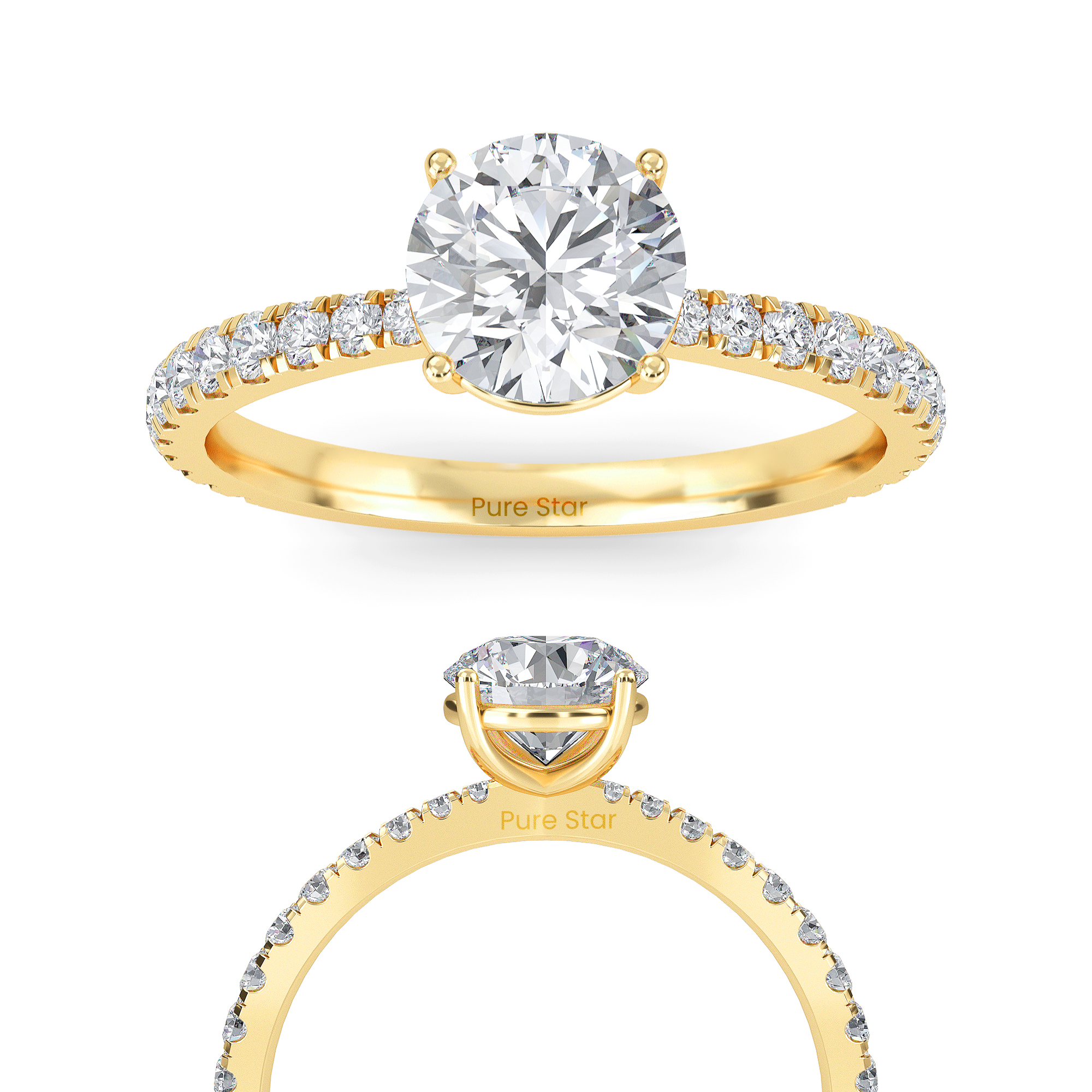 round diamond wedding rings