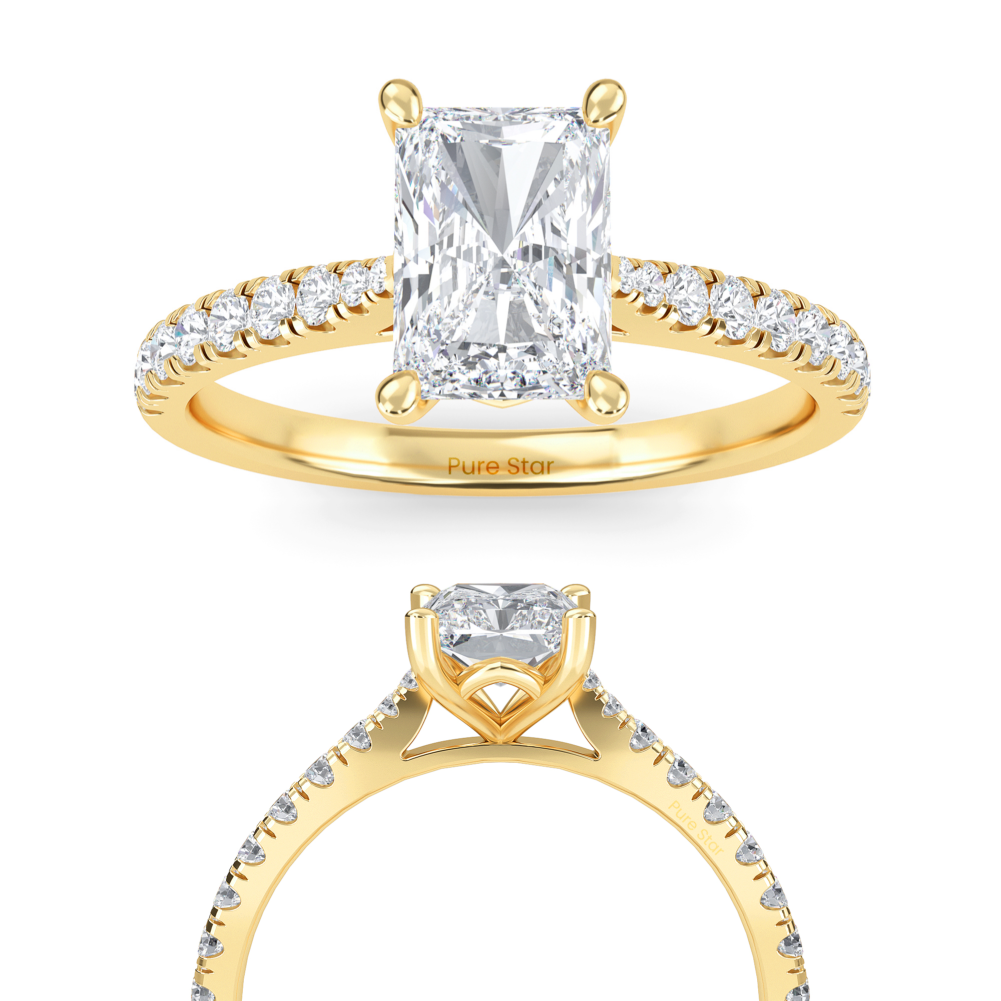 radiant cut diamond engagement rings