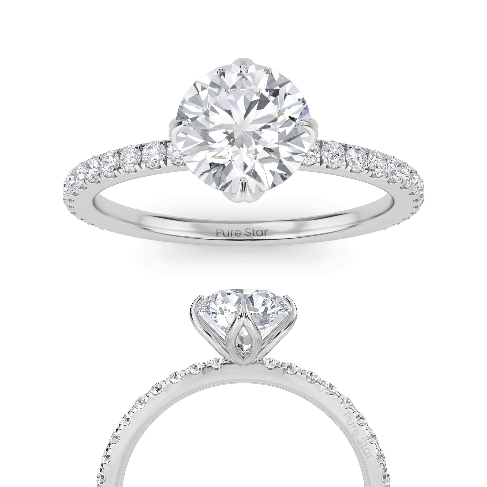 engagement ring white gold and diamond