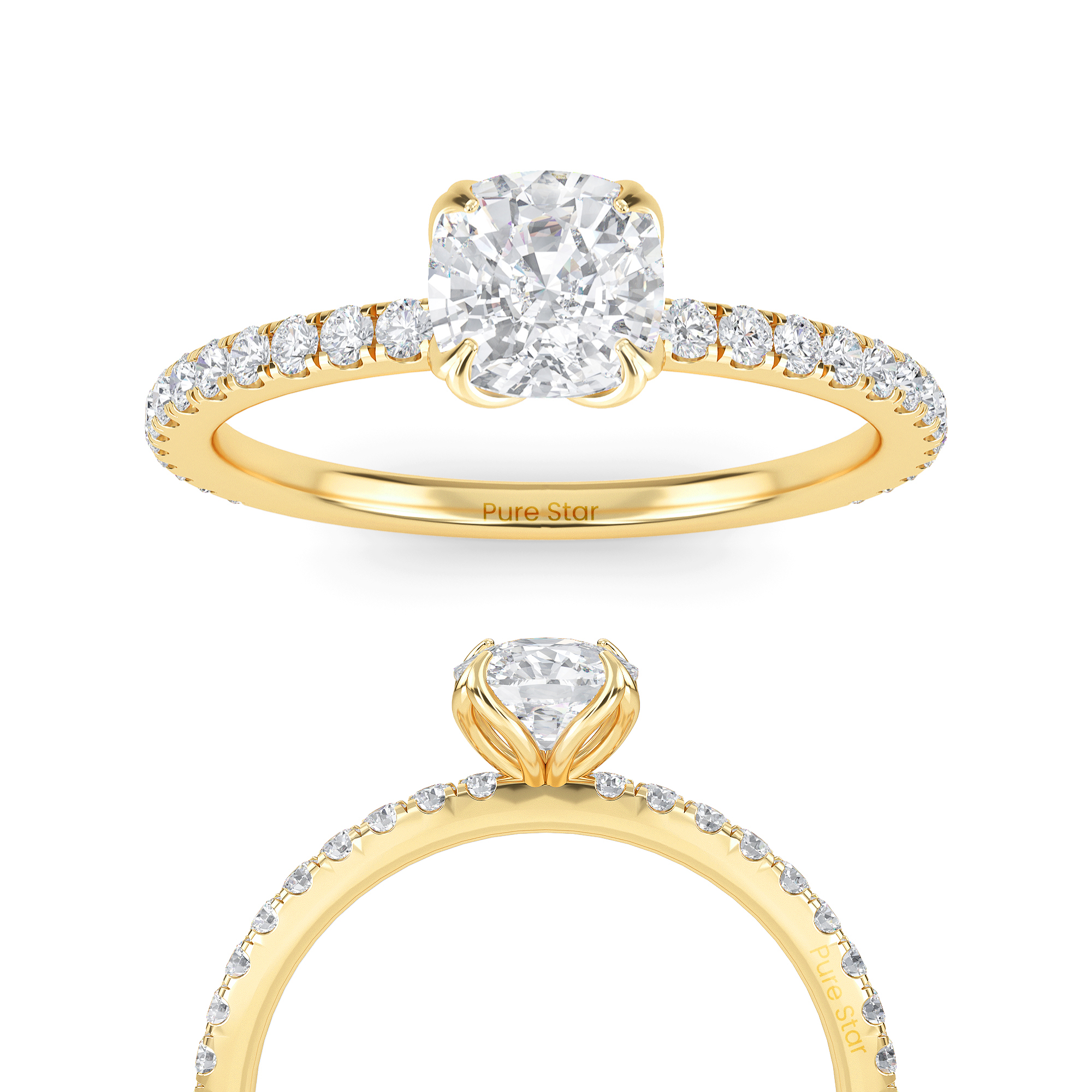 cushion diamond engagement ring