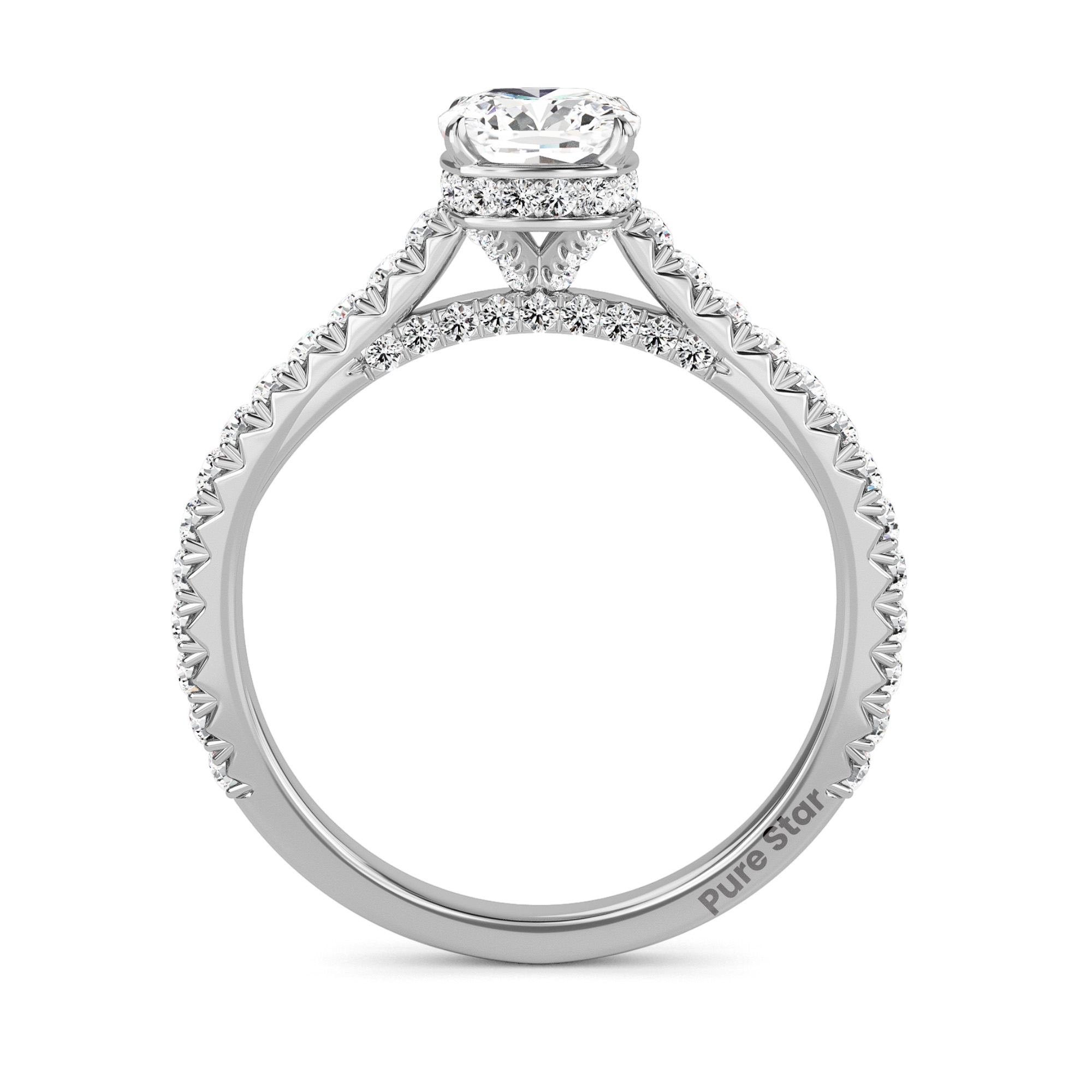 Zoey Cushion Lab Grown  Ring 0.50CT 14K White Gold-purestarjewelry
