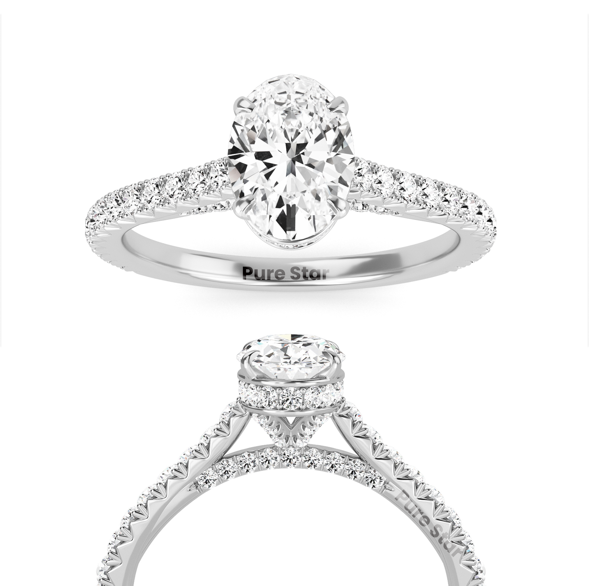 Deborah Oval Lab Grown Ring 0.50CT 14k White Gold-purestarjewelry
