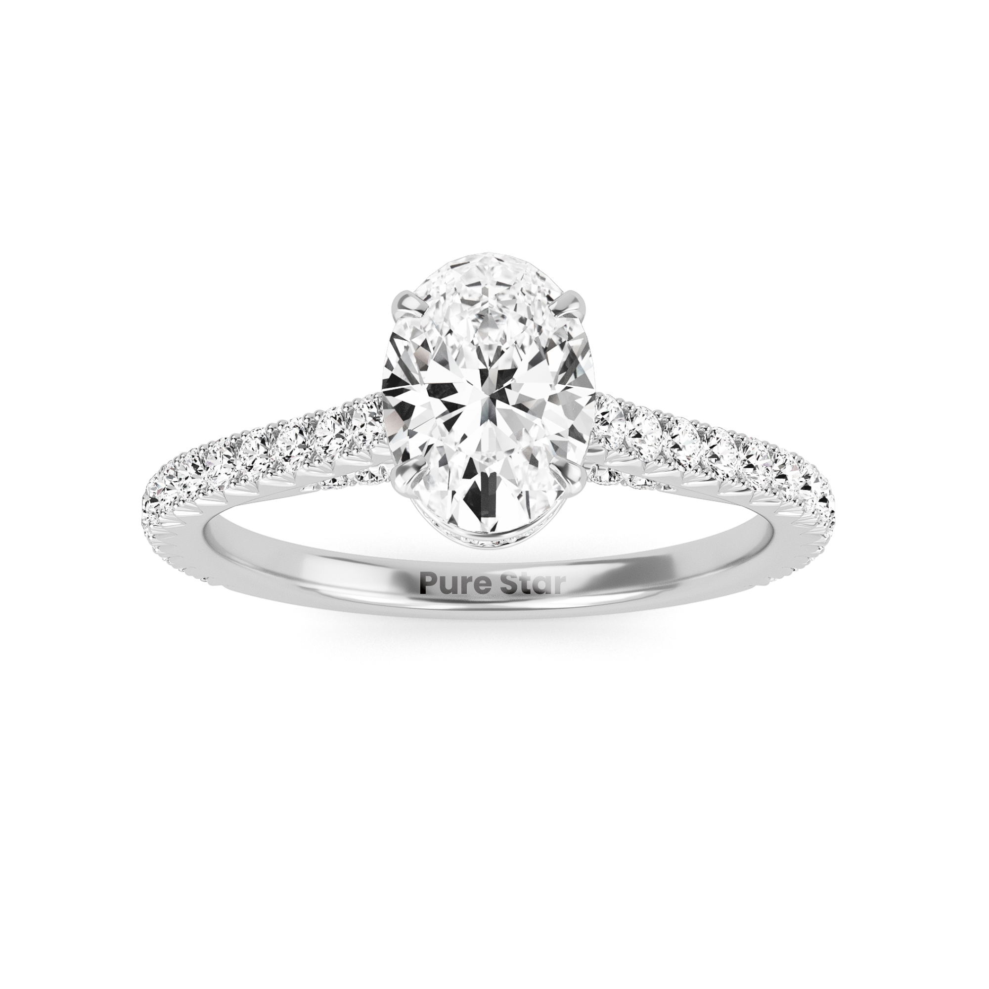 Deborah Oval Lab Grown Ring 0.50CT 14k White Gold-purestarjewelry