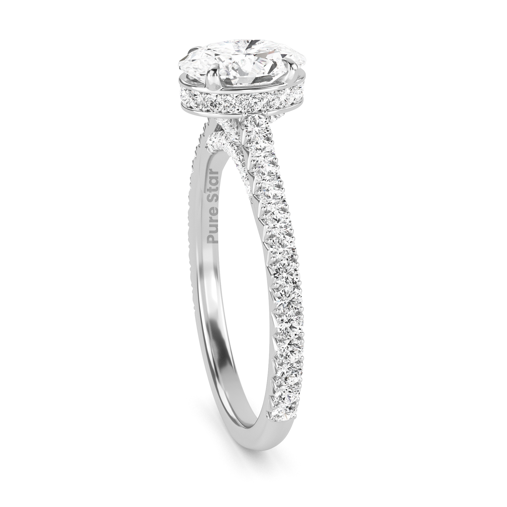 Deborah Oval Lab Grown Ring 0.50CT 14k White Gold-purestarjewelry