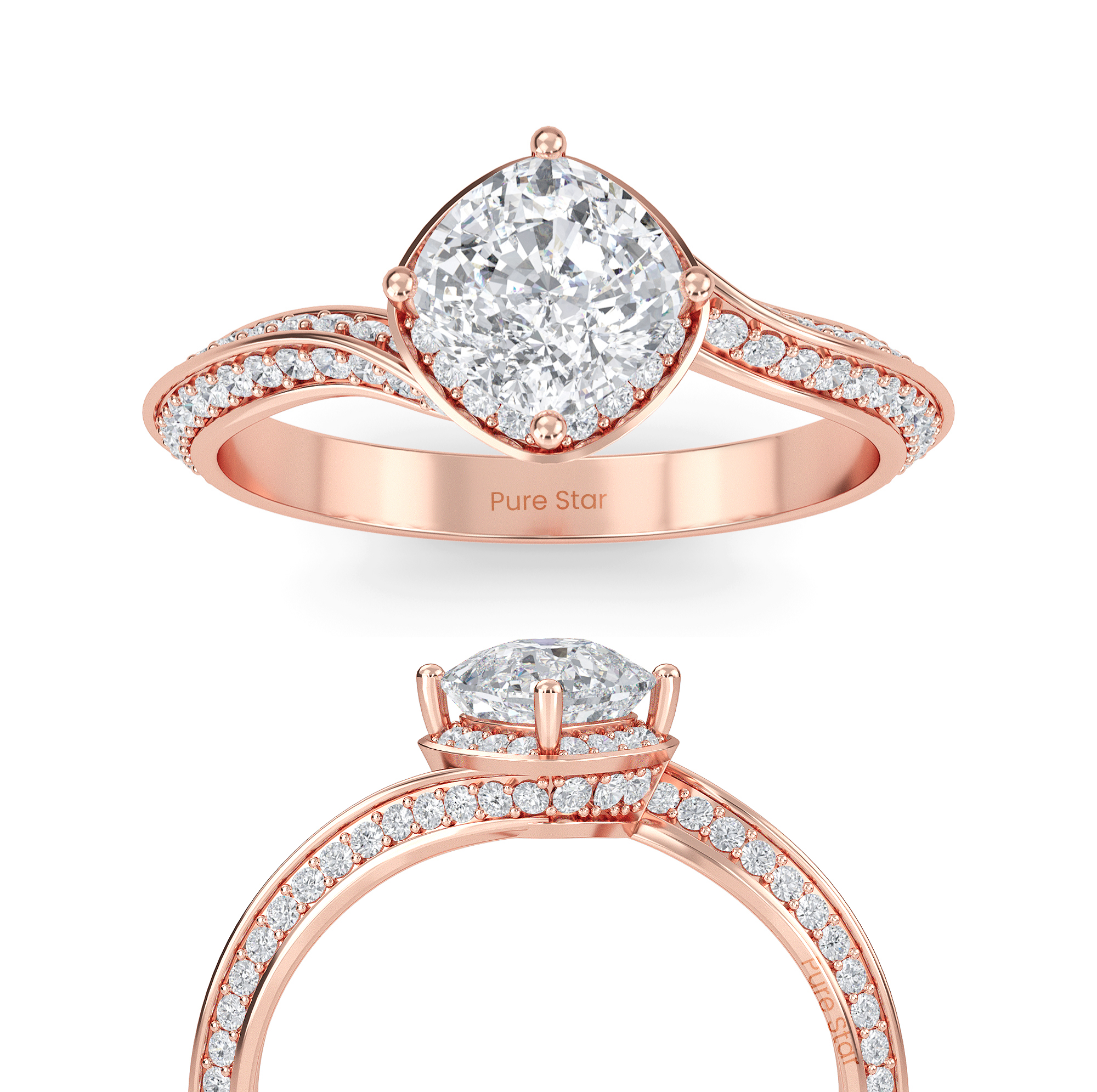 cushion engagement ring