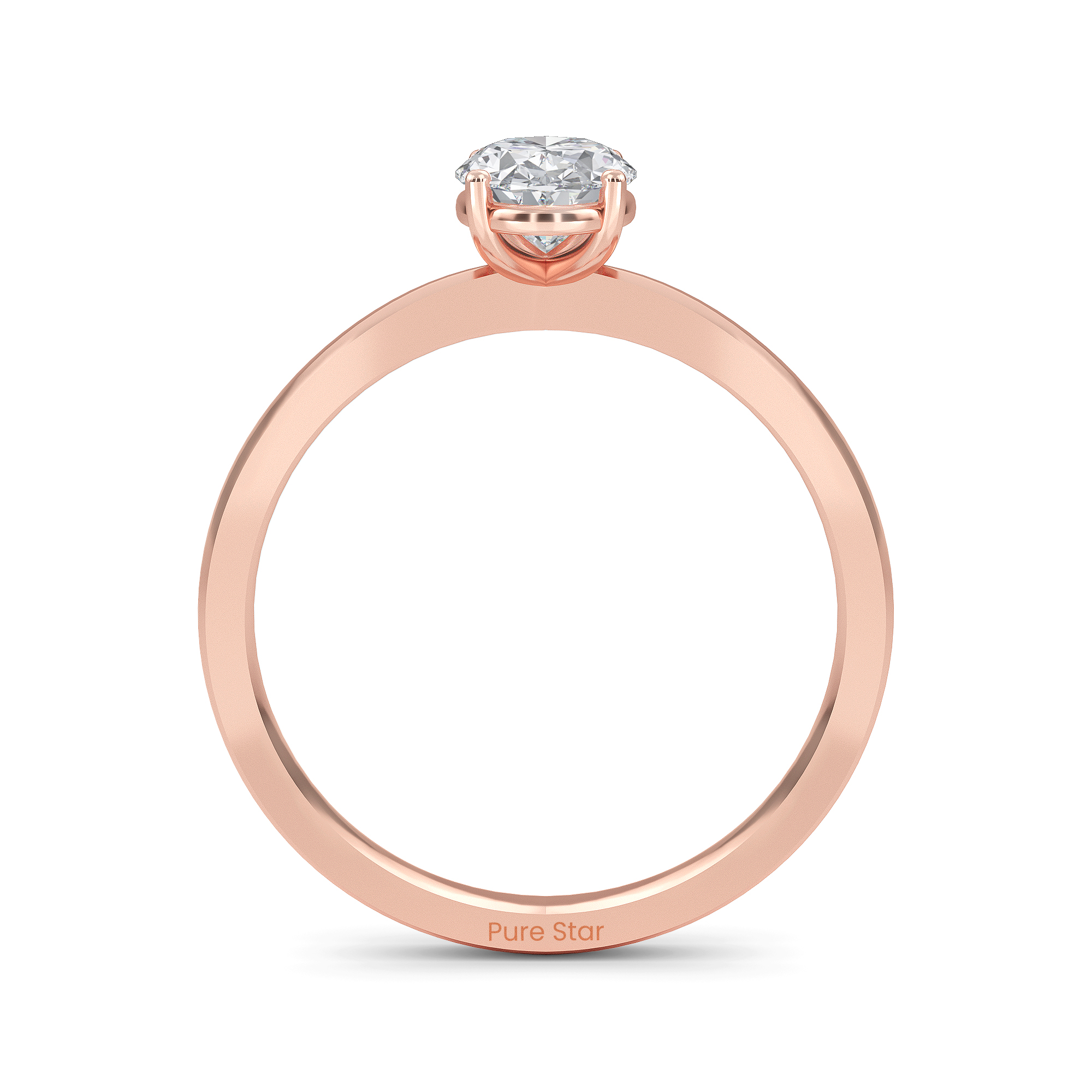 Zara oval Lab Grown Ring 0.50CT 14K Rose Gold-purestarjewelry