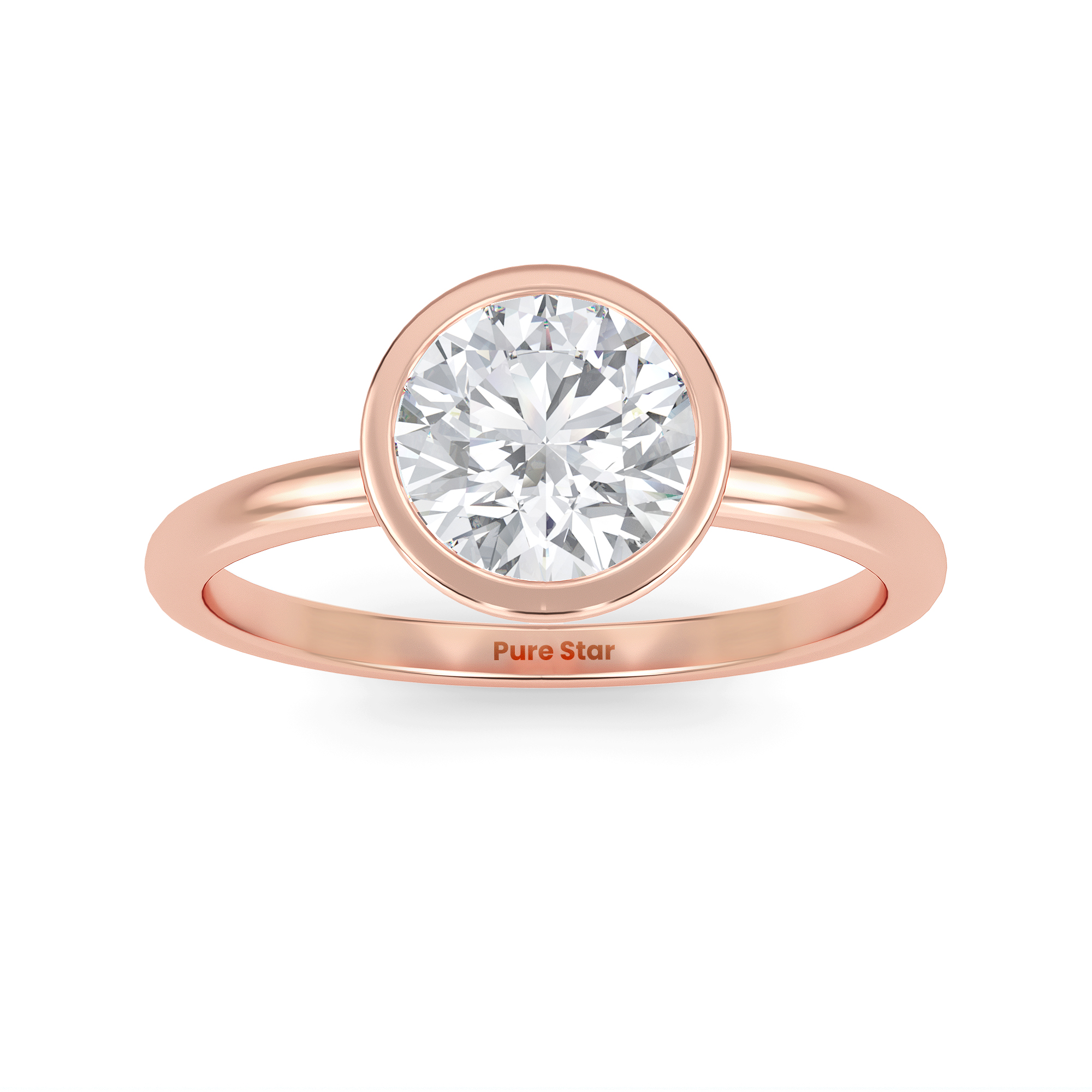 Shiloh Round Lab Grown Ring 2CT 10K Rose Gold-purestarjewelry