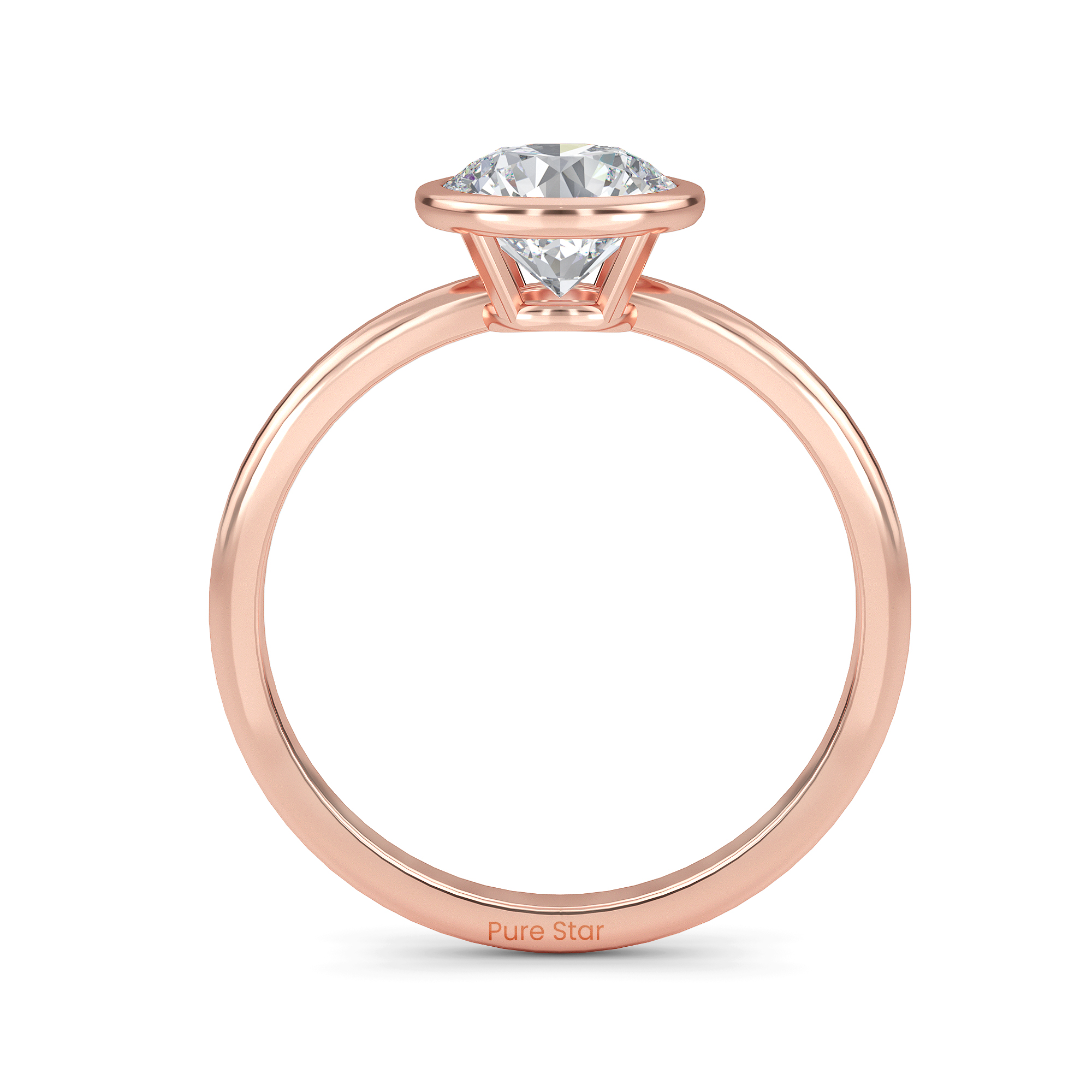 Shiloh Round Lab Grown Ring 2CT 10K Rose Gold-purestarjewelry