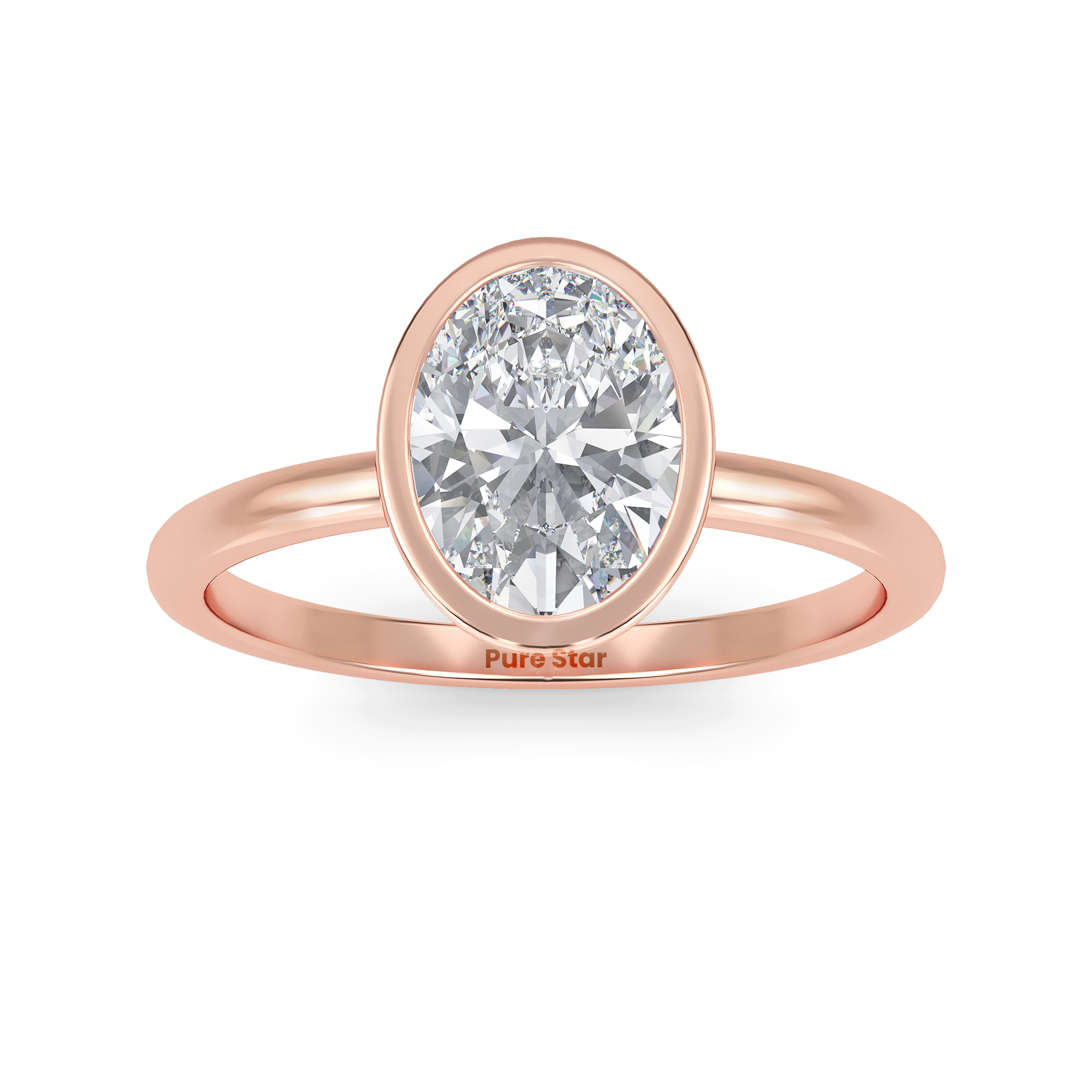 Claudia Oval Lab Grown Ring 0.50CT 14K Rose Gold-purestarjewelry