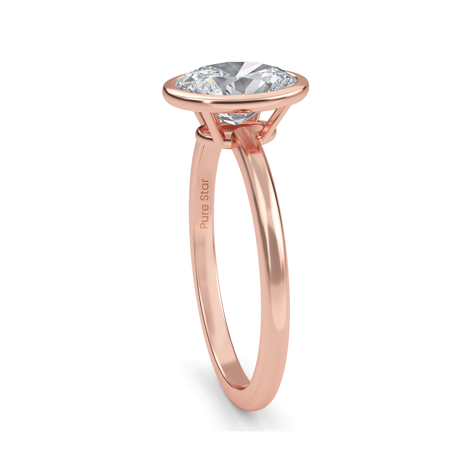 Claudia Oval Lab Grown Ring 0.50CT 14K Rose Gold-purestarjewelry
