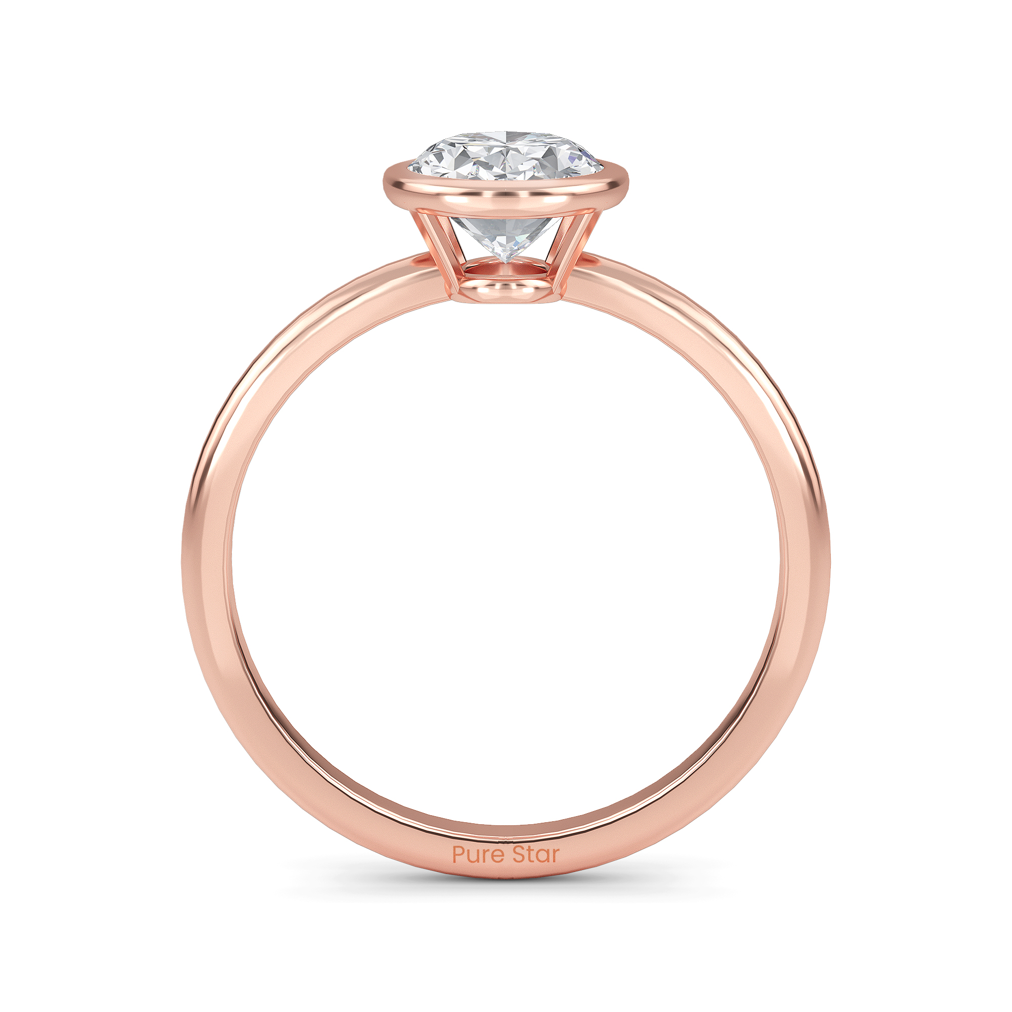 Claudia Oval Lab Grown Ring 0.50CT 14K Rose Gold-purestarjewelry