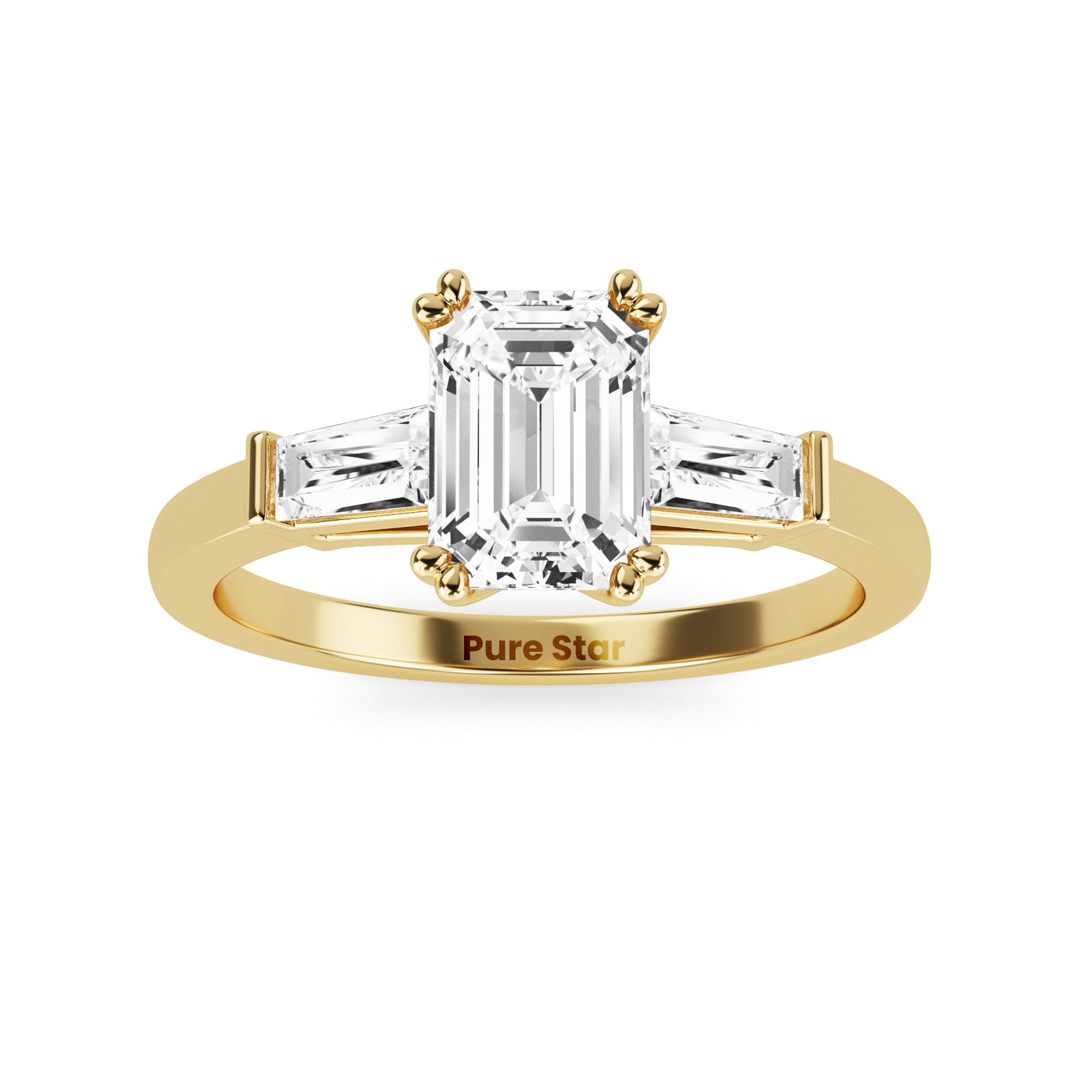 Rylee Emerald Lab Grown  Ring 0.50CT 10K Yellow Gold-purestarjewelry