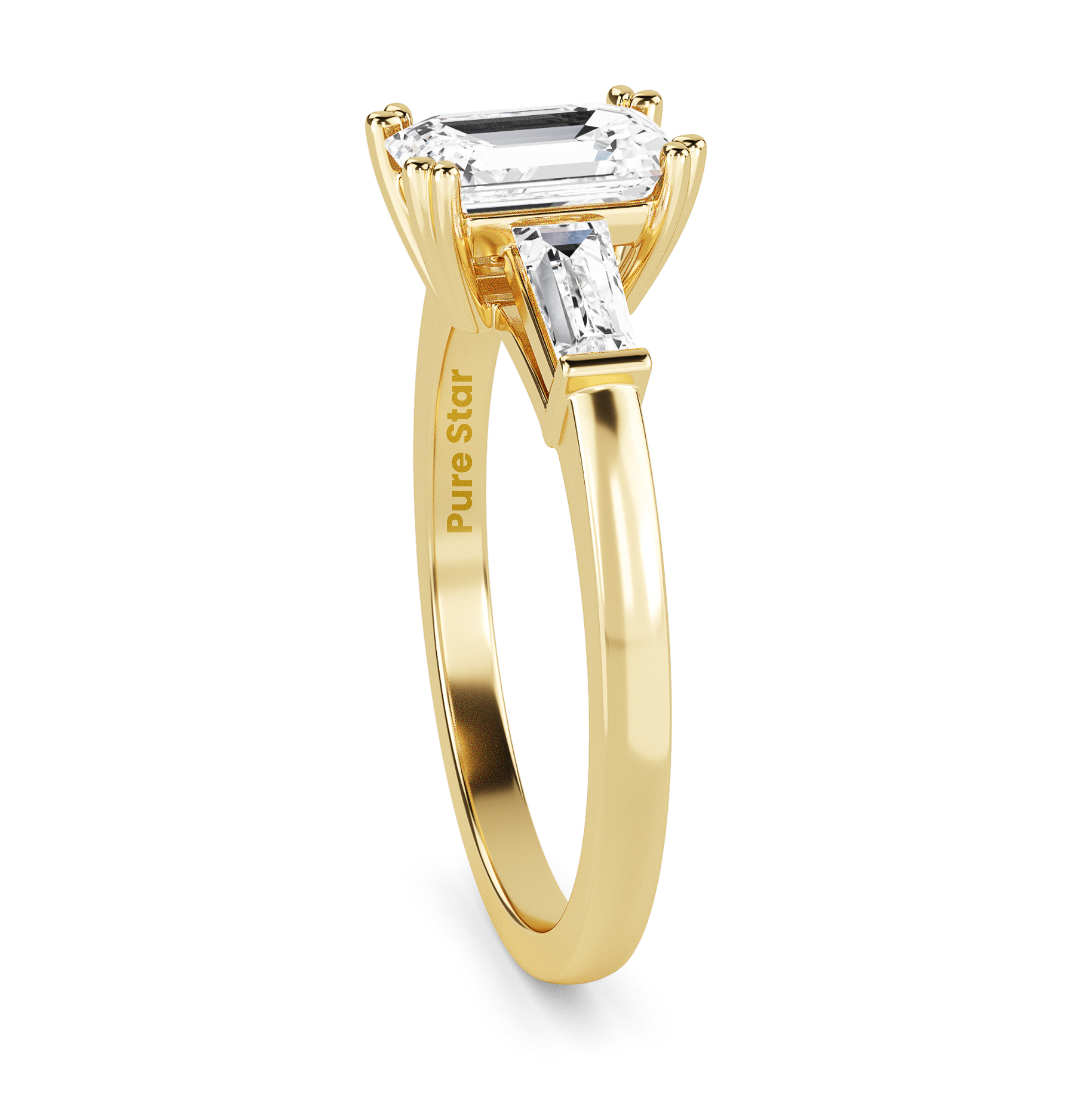 Rylee Emerald Lab Grown  Ring 0.50CT 10K Yellow Gold-purestarjewelry
