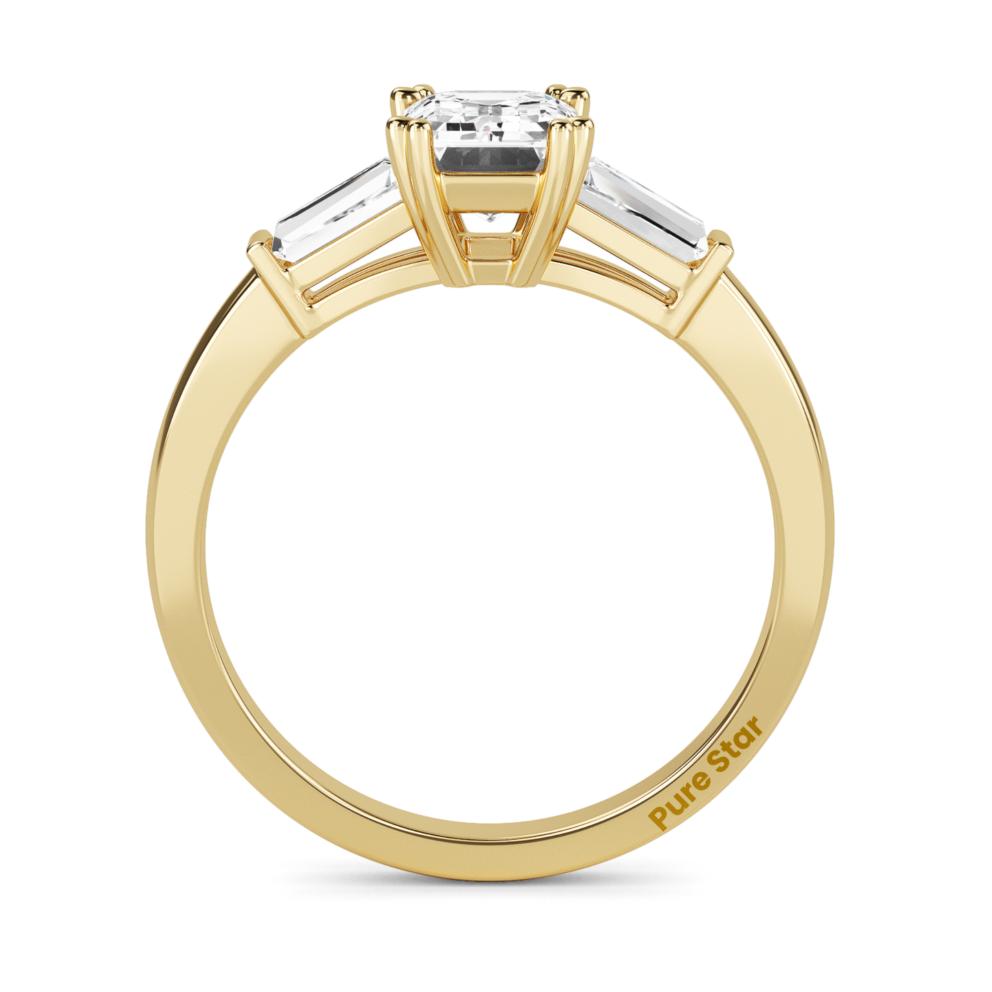 Rylee Emerald Lab Grown  Ring 0.50CT 10K Yellow Gold-purestarjewelry