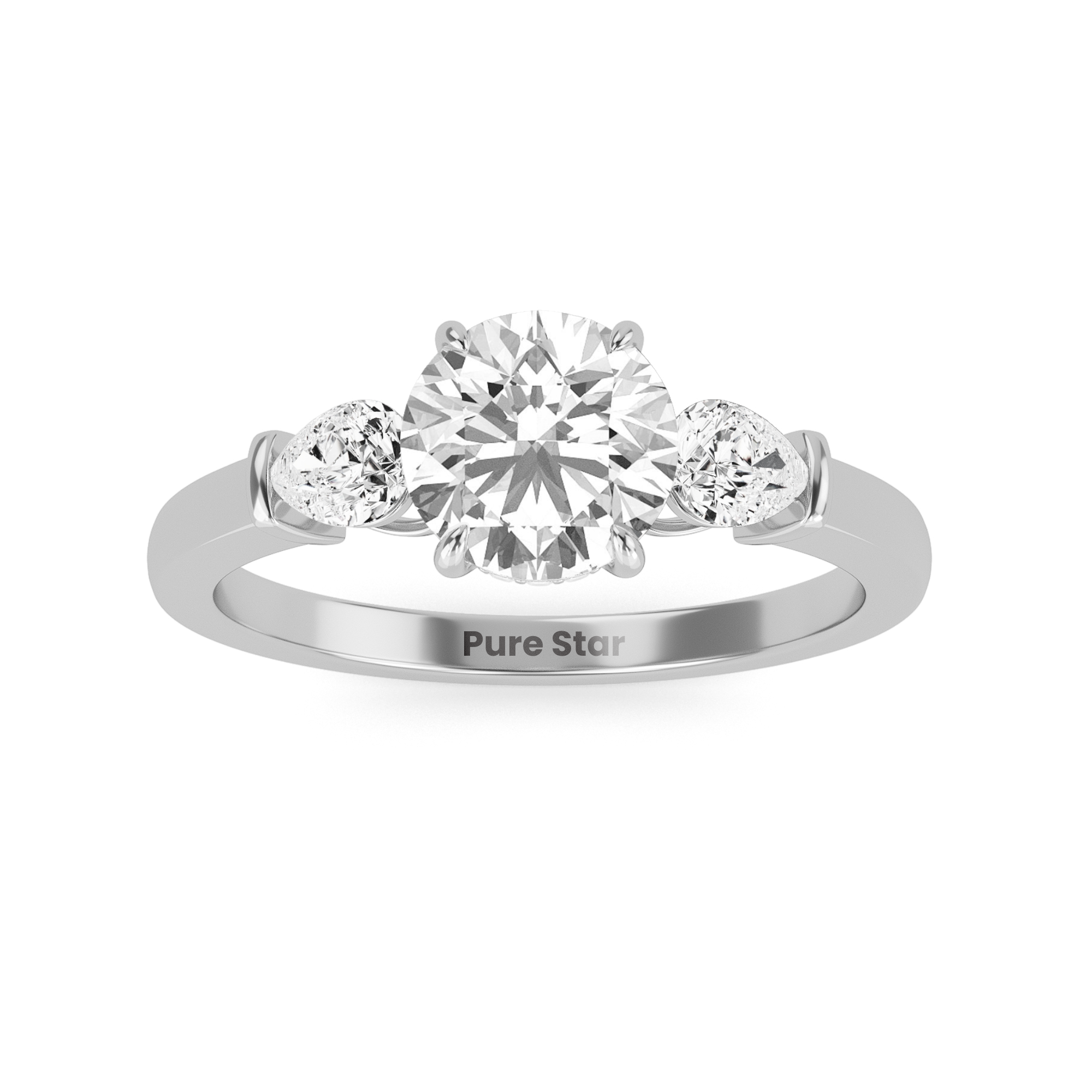 Vera Round Lab Grown  Ring 0.50CT 14K  White Gold-purestarjewelry