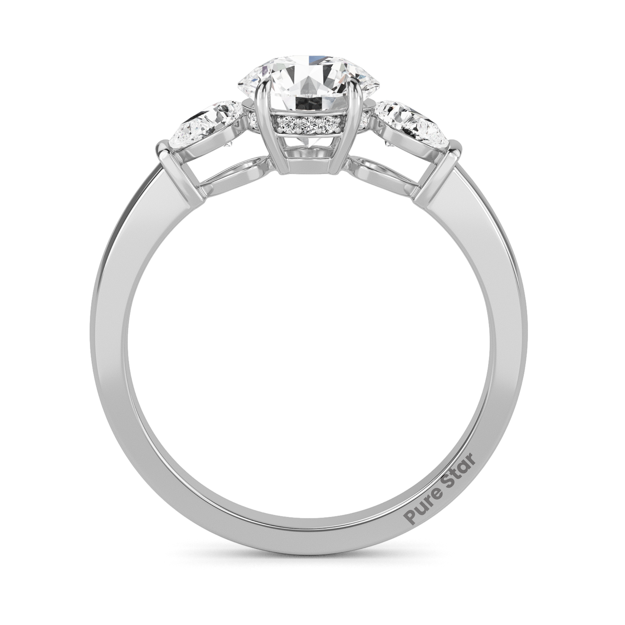 Vera Round Lab Grown  Ring 0.50CT 14K  White Gold-purestarjewelry