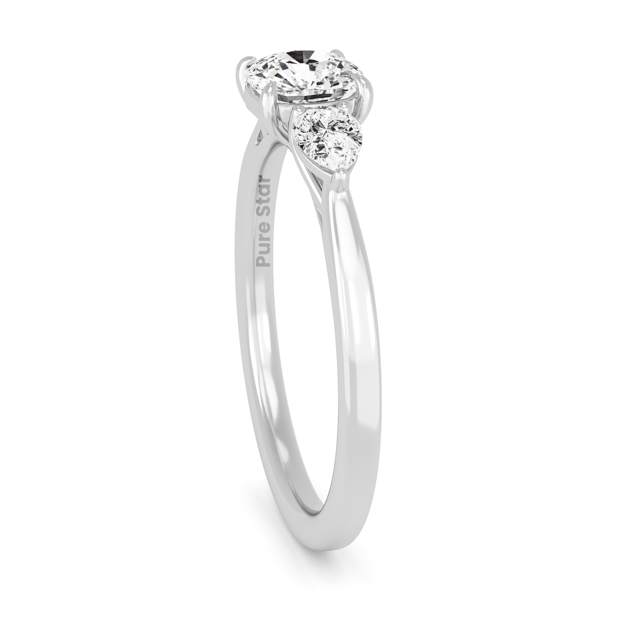 Jasmine Cushion Lab Grown Ring 1CT 14K White Gold-purestarjewelry
