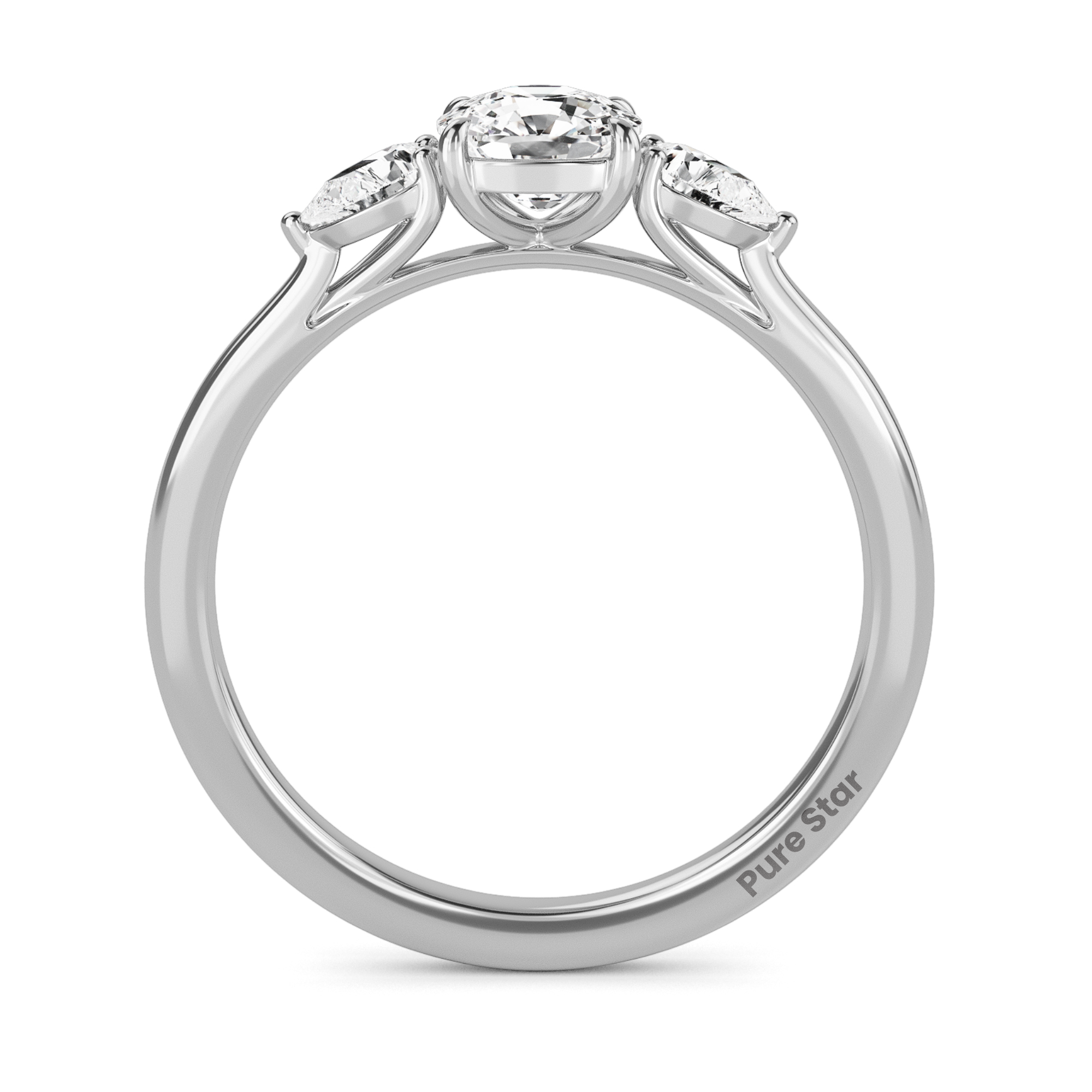 Jasmine Cushion Lab Grown Ring 1CT 14K White Gold-purestarjewelry