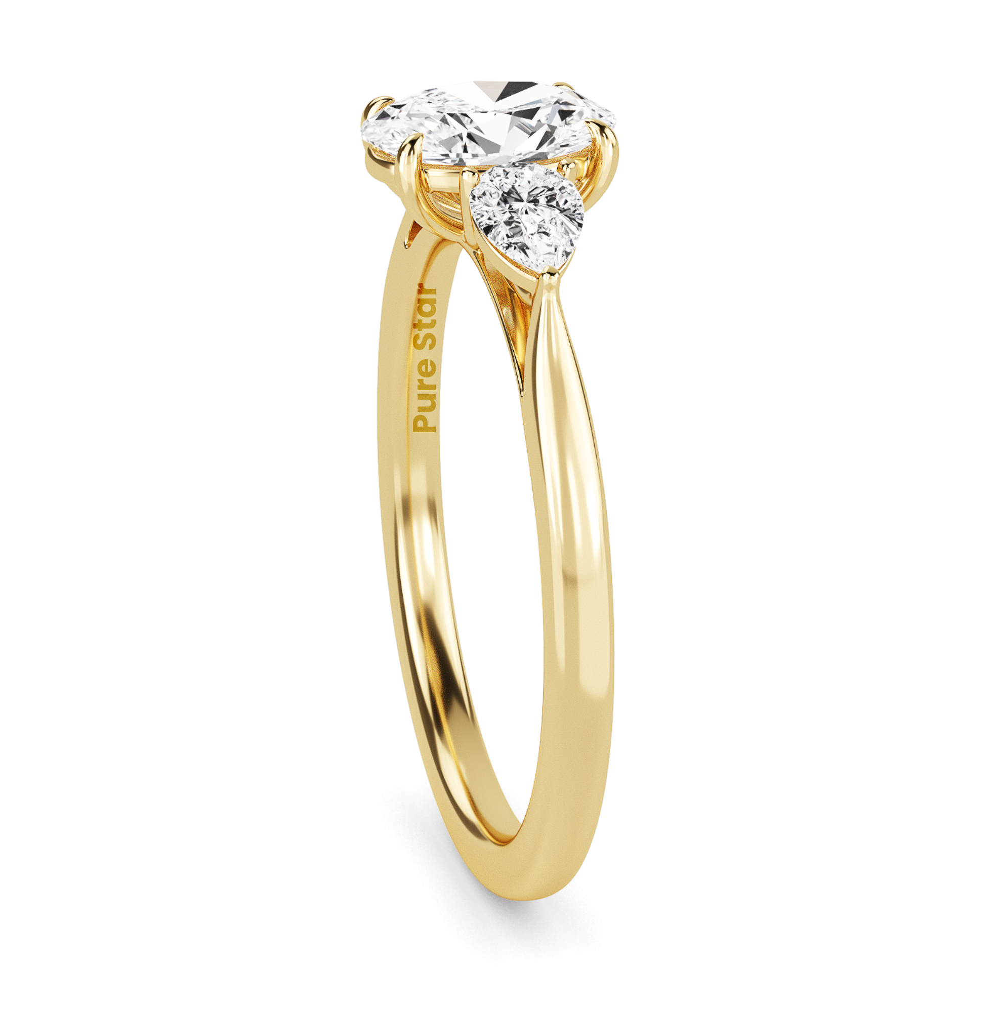 Blake Oval Lab Grown  Ring 2CT 10K Yellow Gold-purestarjewelry