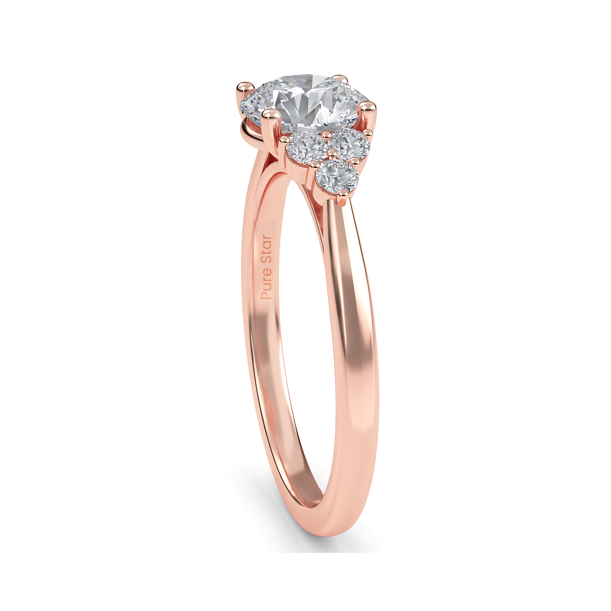 Nia Round Lab Grown  Ring 1CT 10K Rose Gold-purestarjewelry