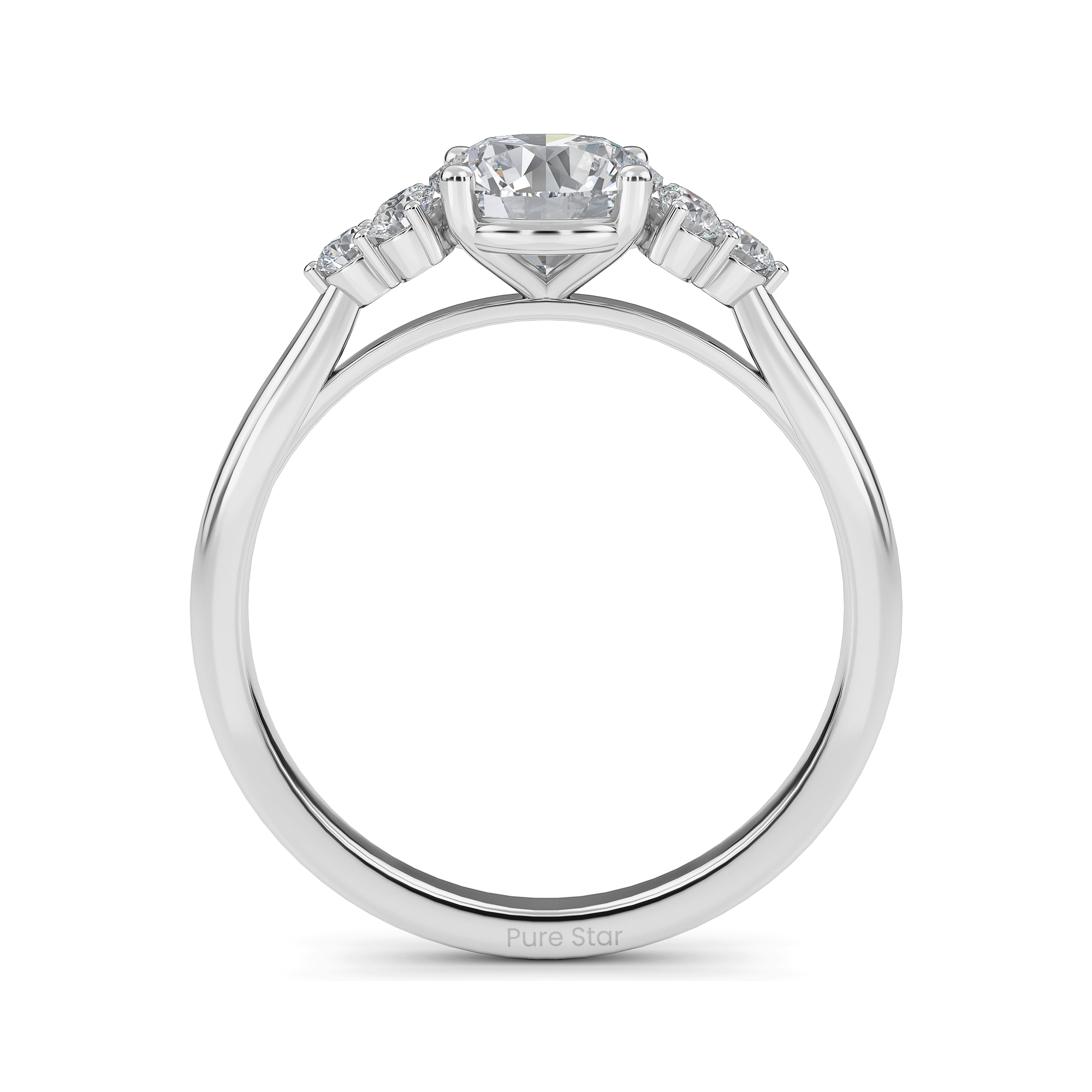 Nia Round Lab Grown  Ring 2CT 14K White Gold-purestarjewelry