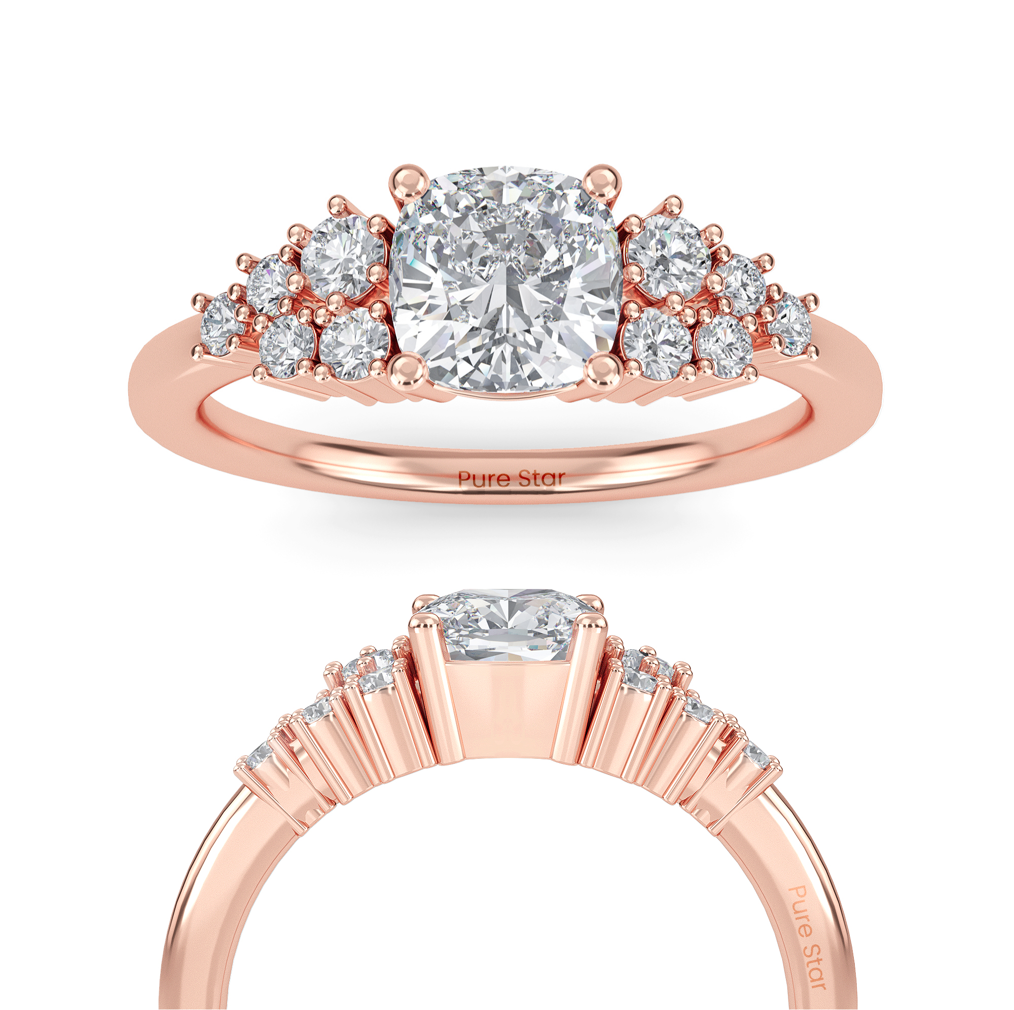 cushion cut diamond engagement rings