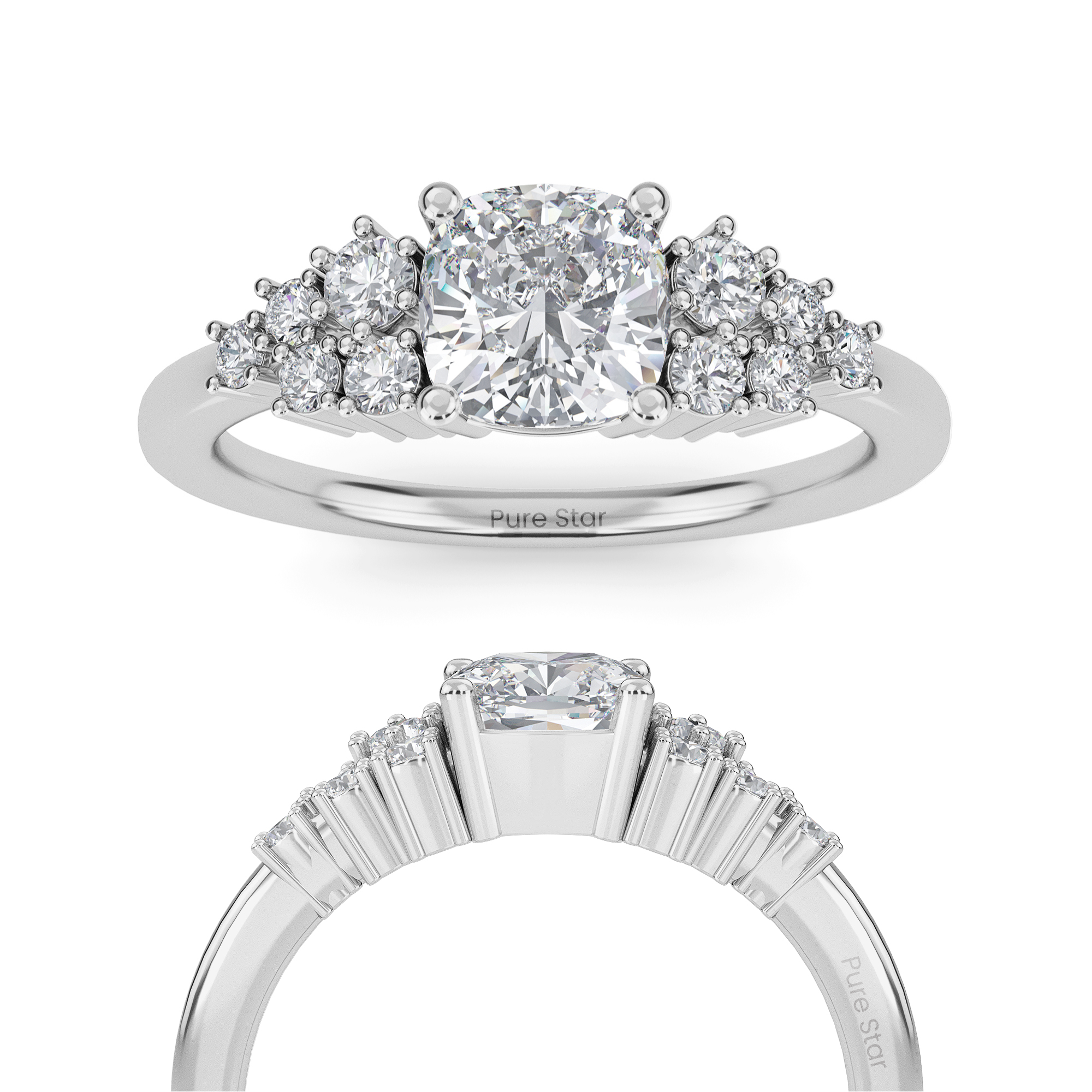 cushion cut diamond engagement rings