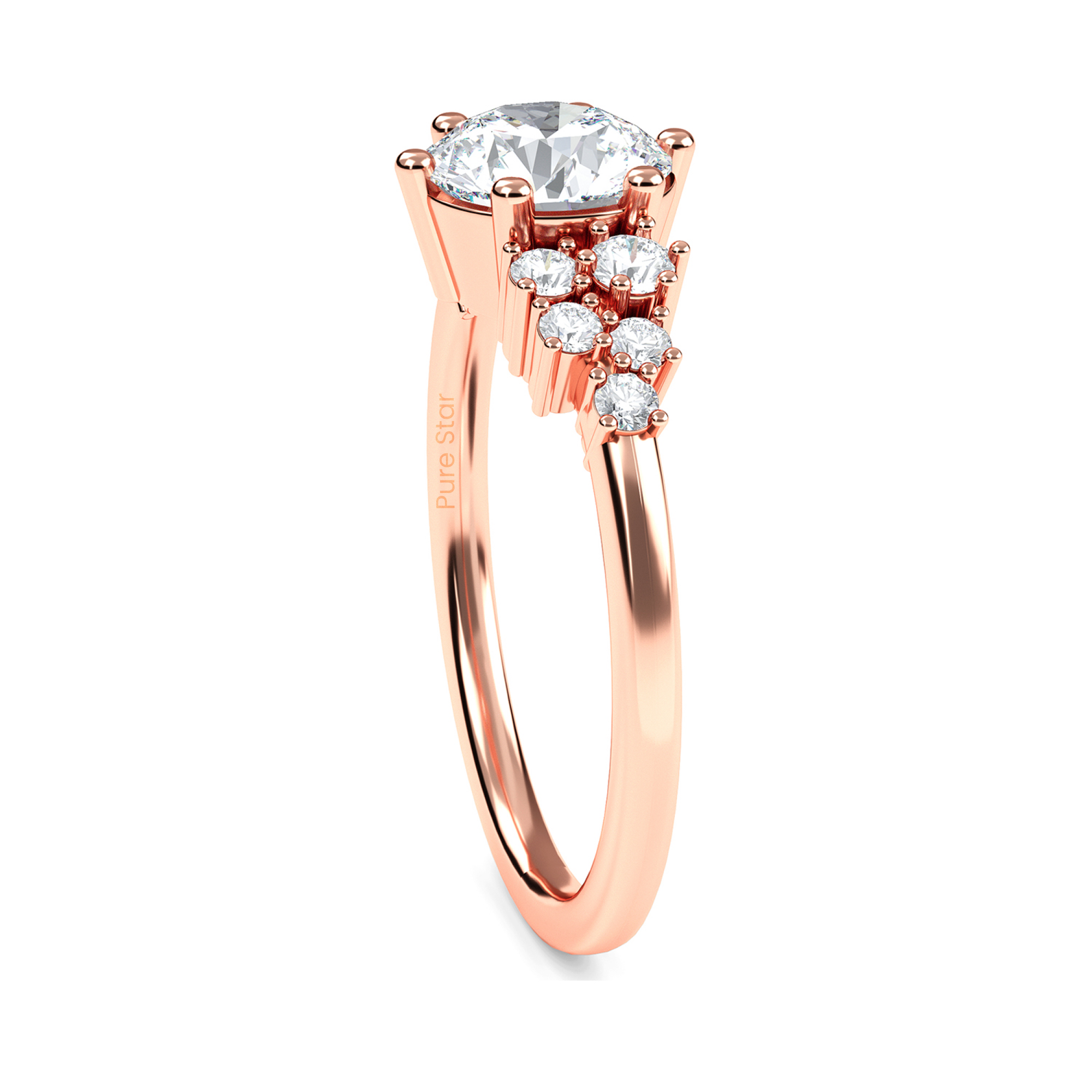 Ruby Round Lab Grown Ring 1CT 10K Rose Gold-purestarjewelry