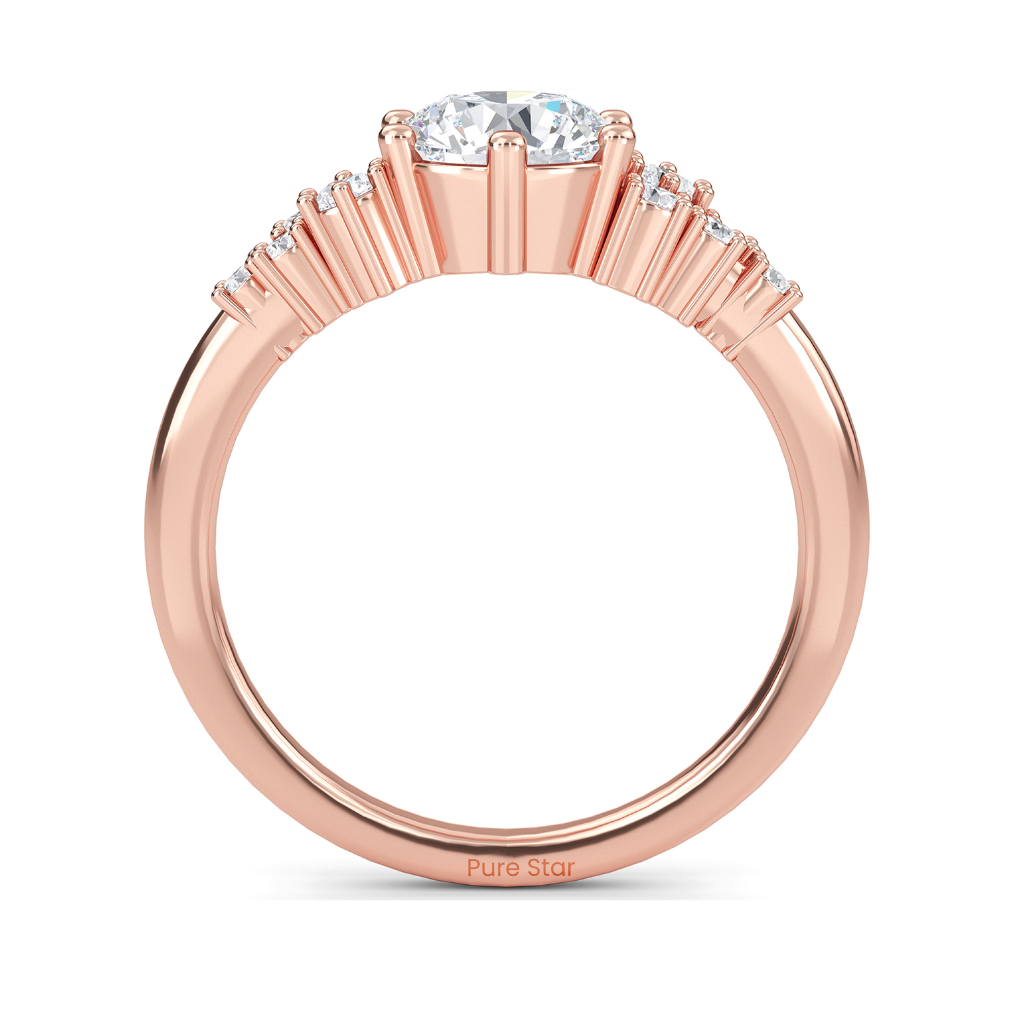 Ruby Round Lab Grown Ring 1CT 10K Rose Gold-purestarjewelry