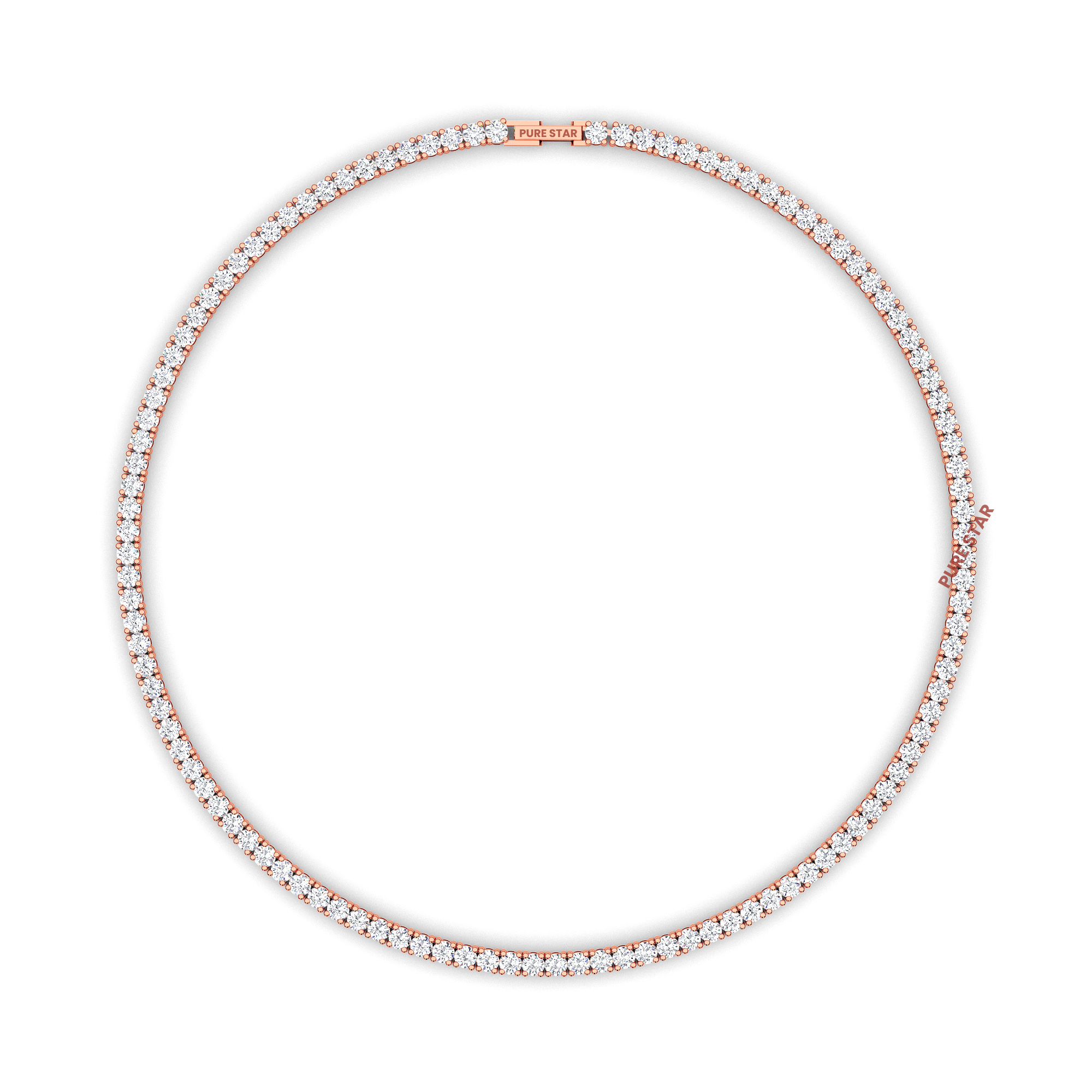 Jenny Round Lab Grown  Ring 3.60mm 14K Rose Gold- 18"Chain-purestarjewelry