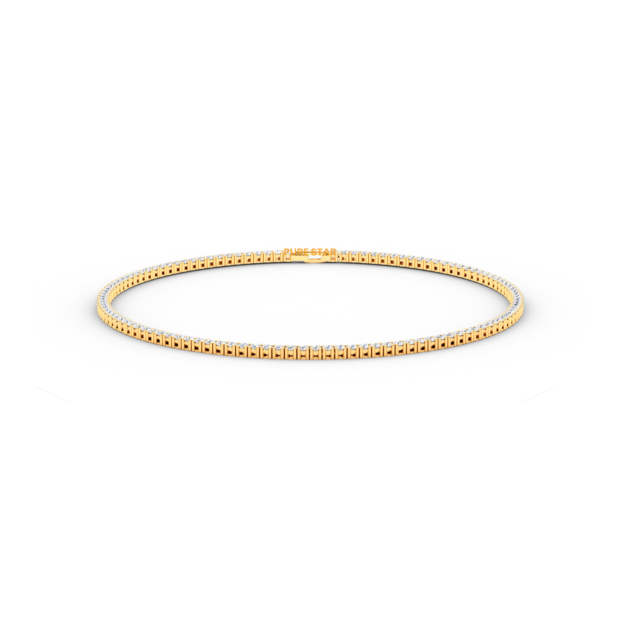 Jenny Round Lab Grown  Ring 3.60mm 14K Yellow Gold- 20"Chain-purestarjewelry